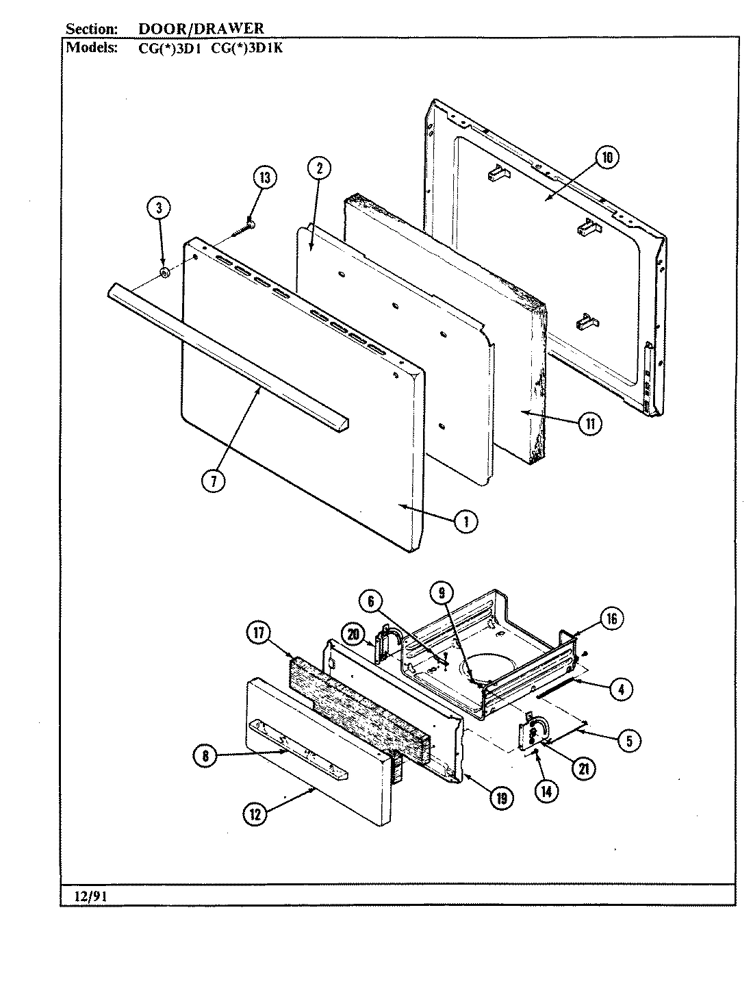 01 - DOOR/DRAWER (CGx3D1, CGx3D1K)