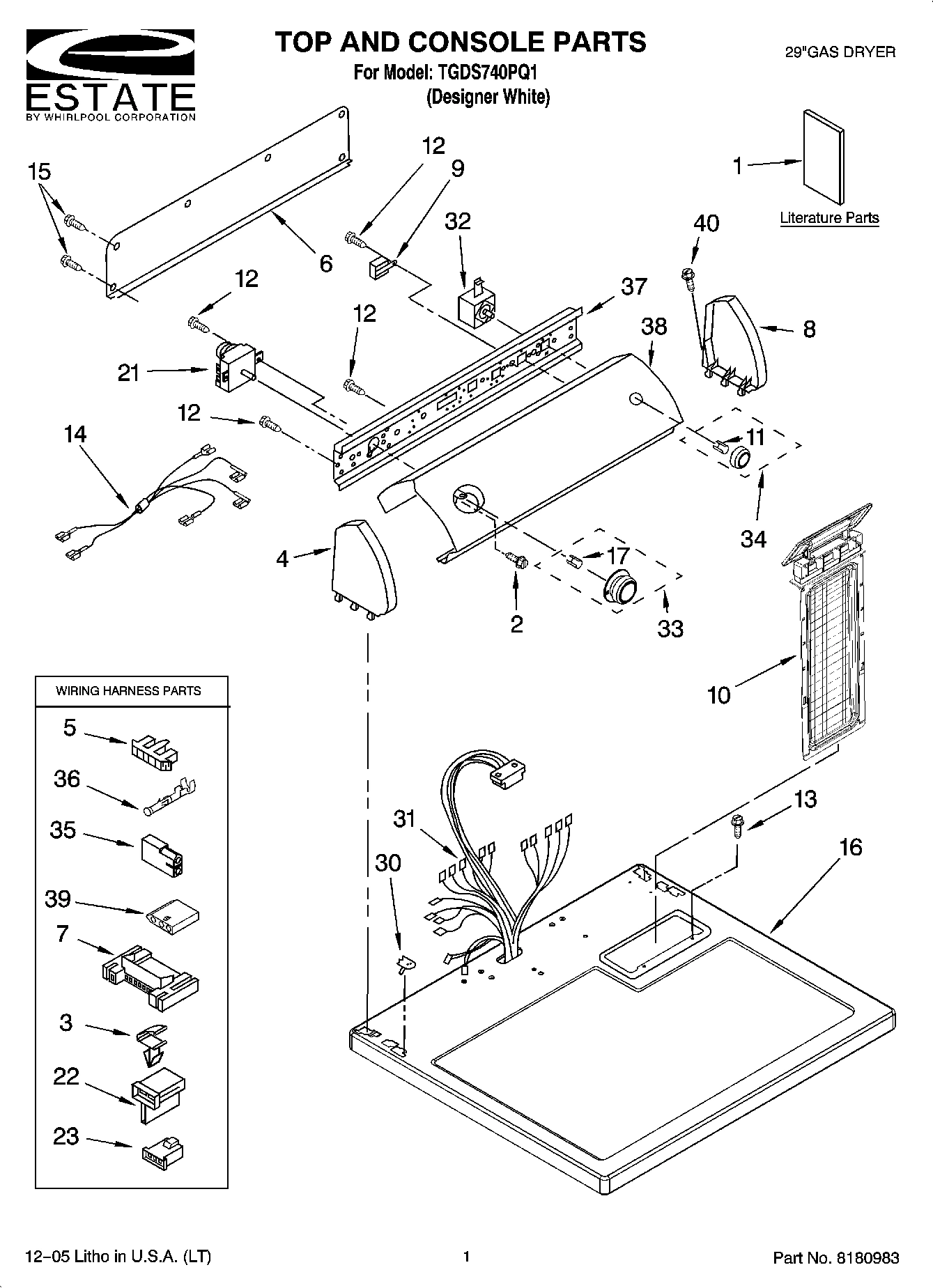01 - TOP AND CONSOLE PARTS