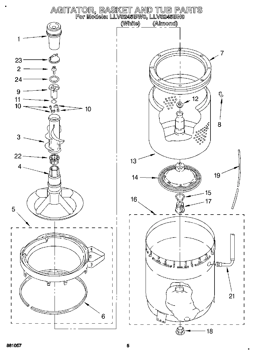 03 - AGITATOR, BASKET AND TUB
