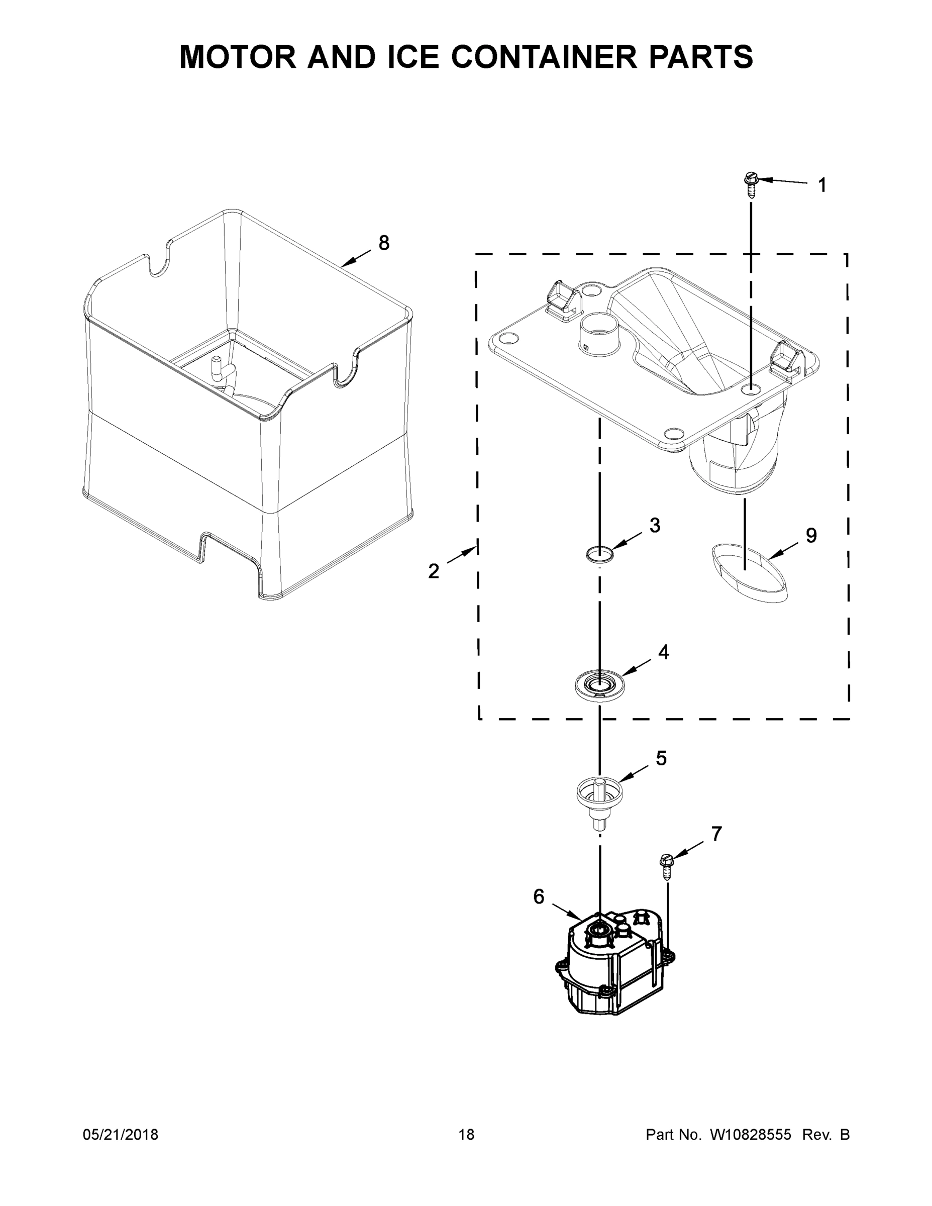 10 - MOTOR AND ICE CONTAINER PARTS