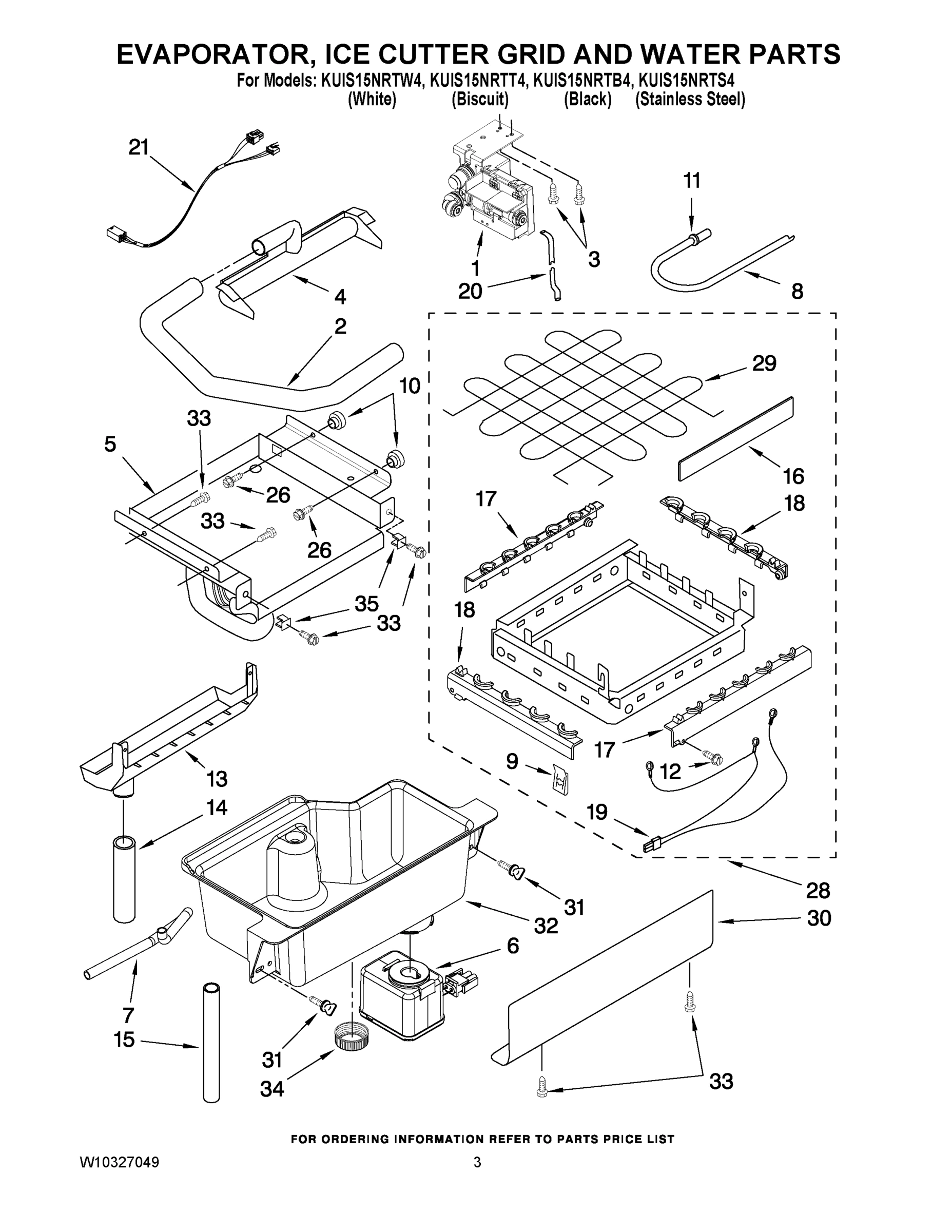 02 - EVAPORATOR, ICE CUTTER GRID AND WATER PARTS