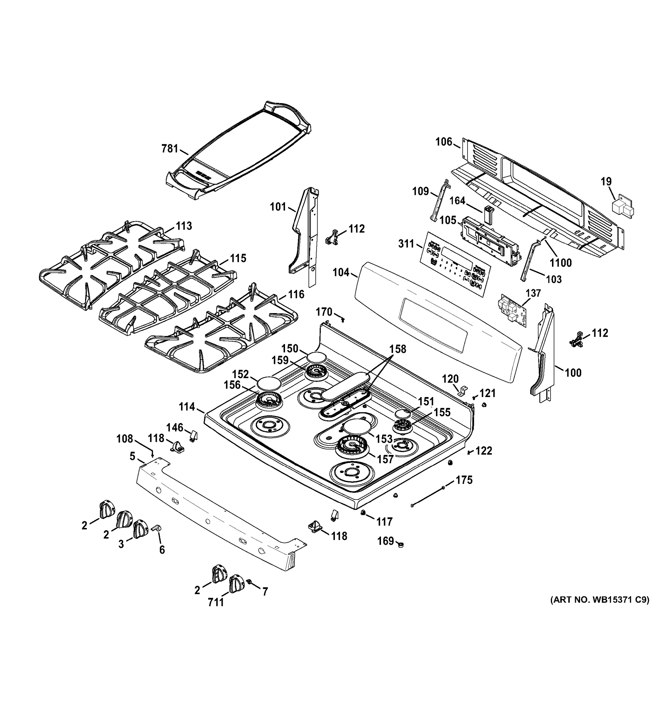 CONTROL PANEL & COOKTOP