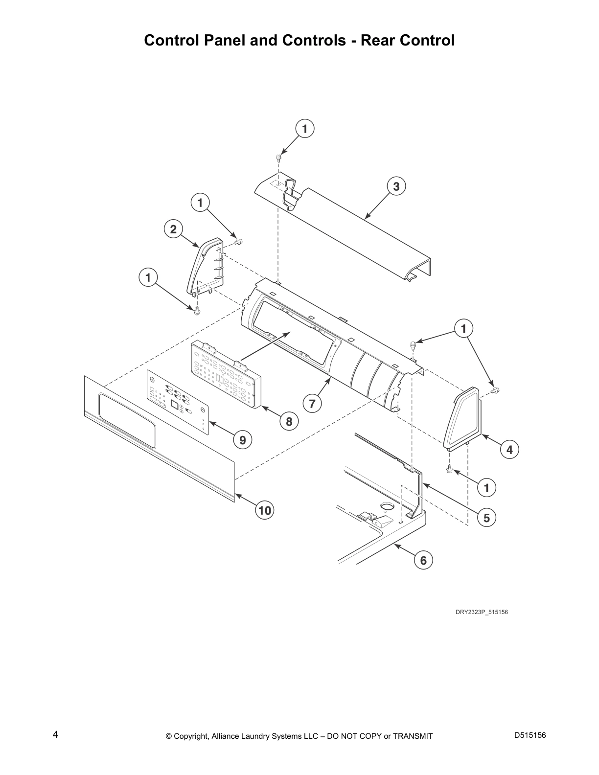 Control Panel and Controls - Rear Control