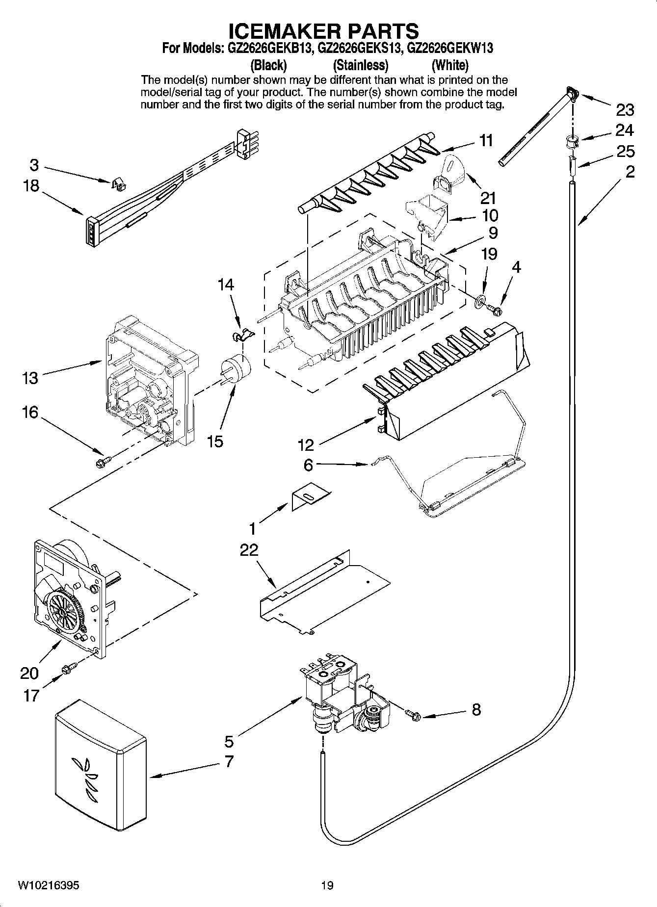 12 - ICEMAKER PARTS, OPTIONAL PARTS (NOT INCLUDED)