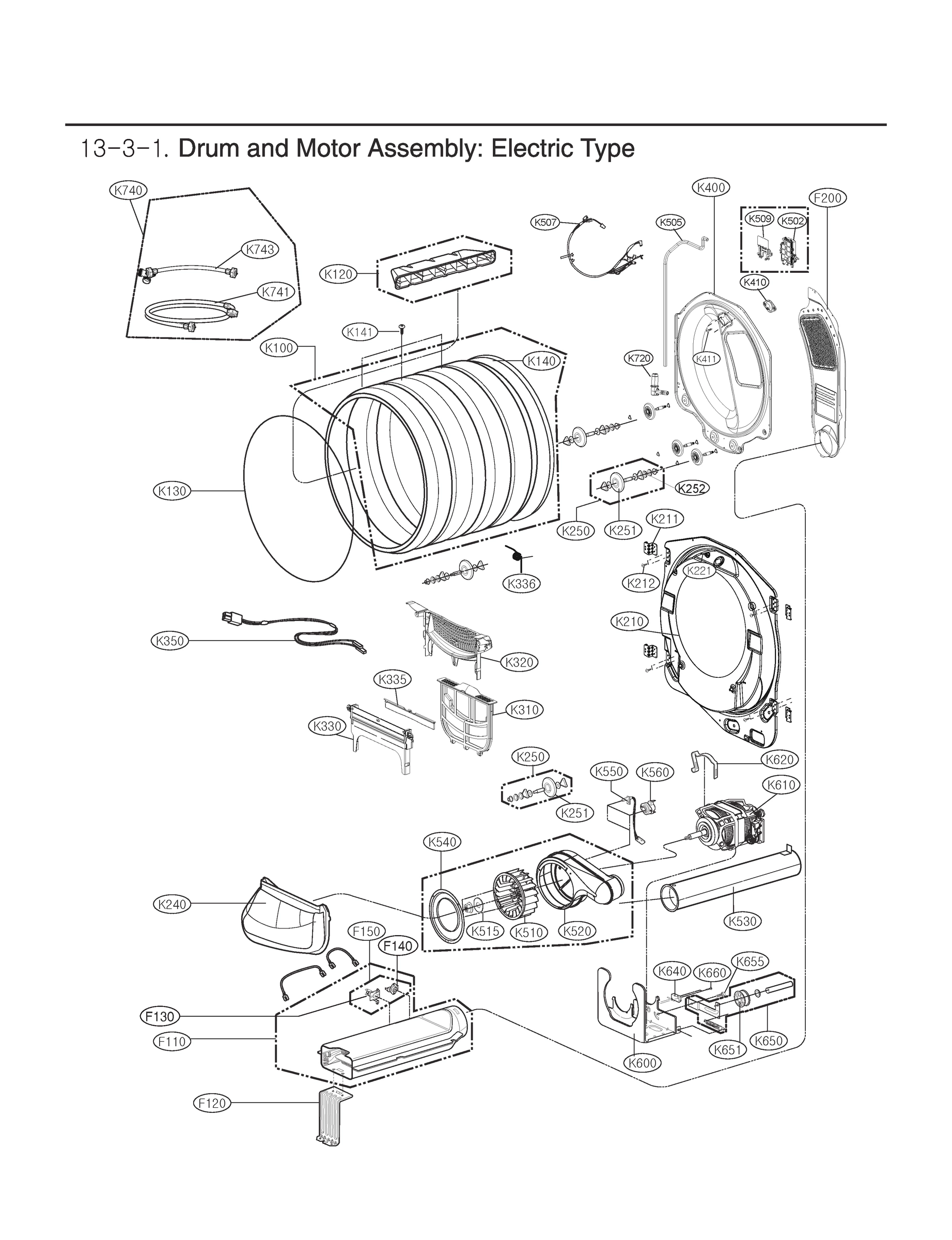DRUM AND MOTOR ASSEMBLY