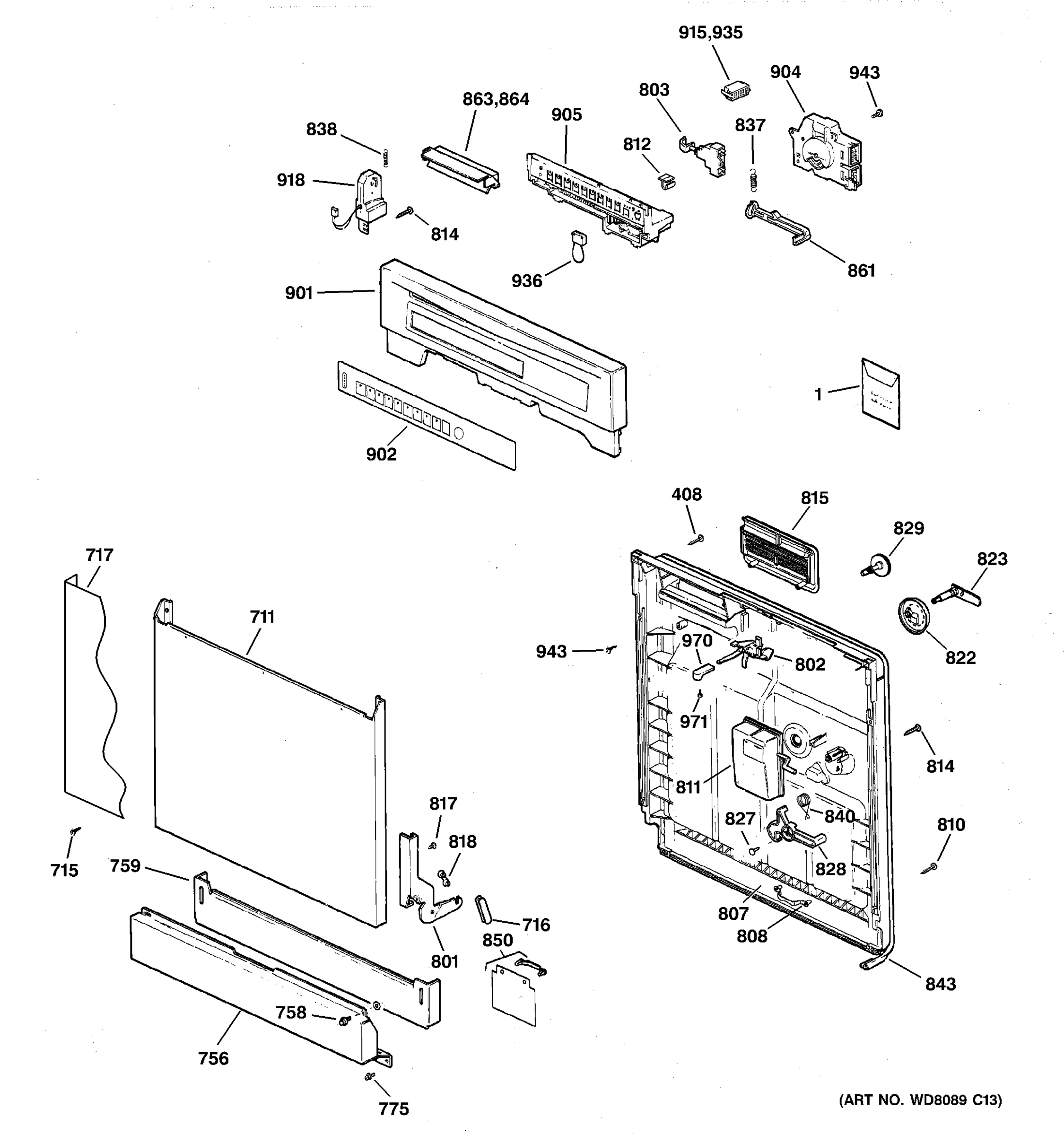 ESCUTCHEON & DOOR ASSEMBLY