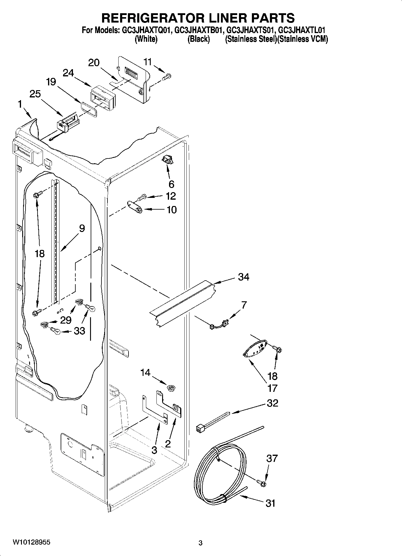 02 - REFRIGERATOR LINER PARTS