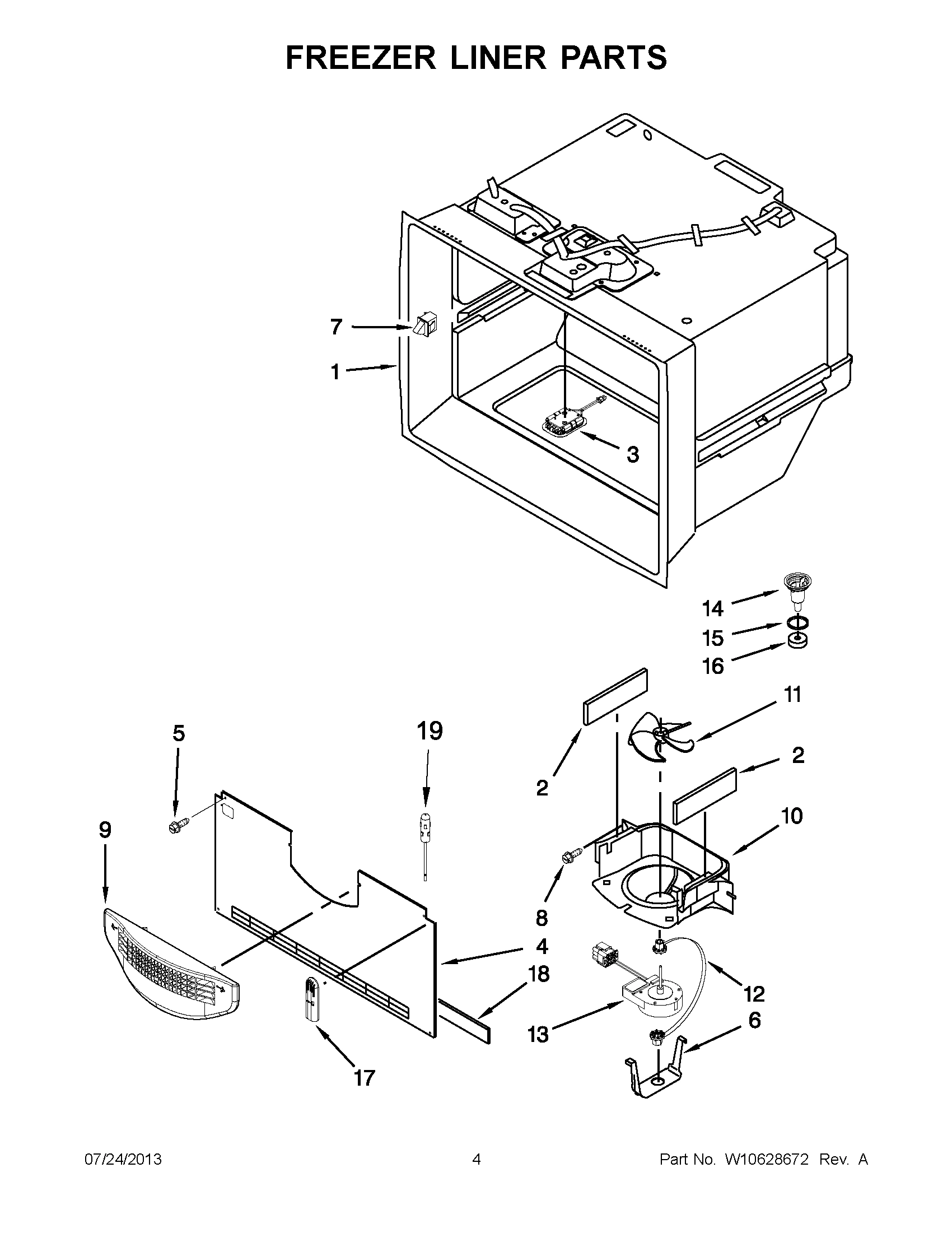 02 - FREEZER LINER PARTS