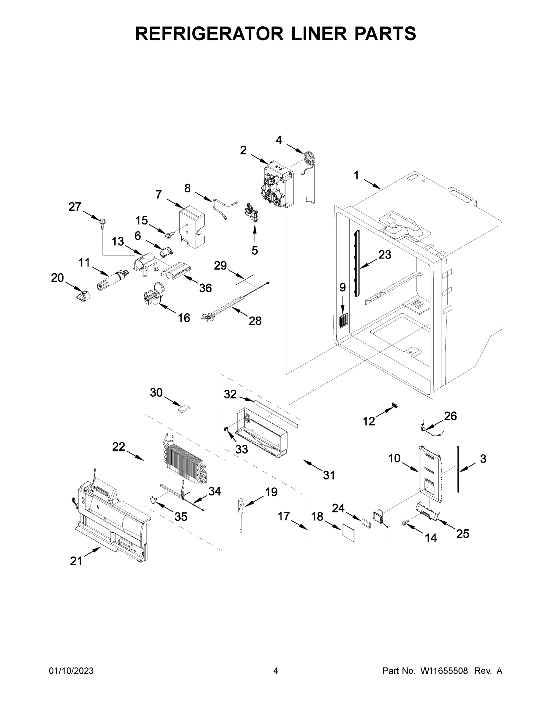 03 - REFRIGERATOR LINER PARTS