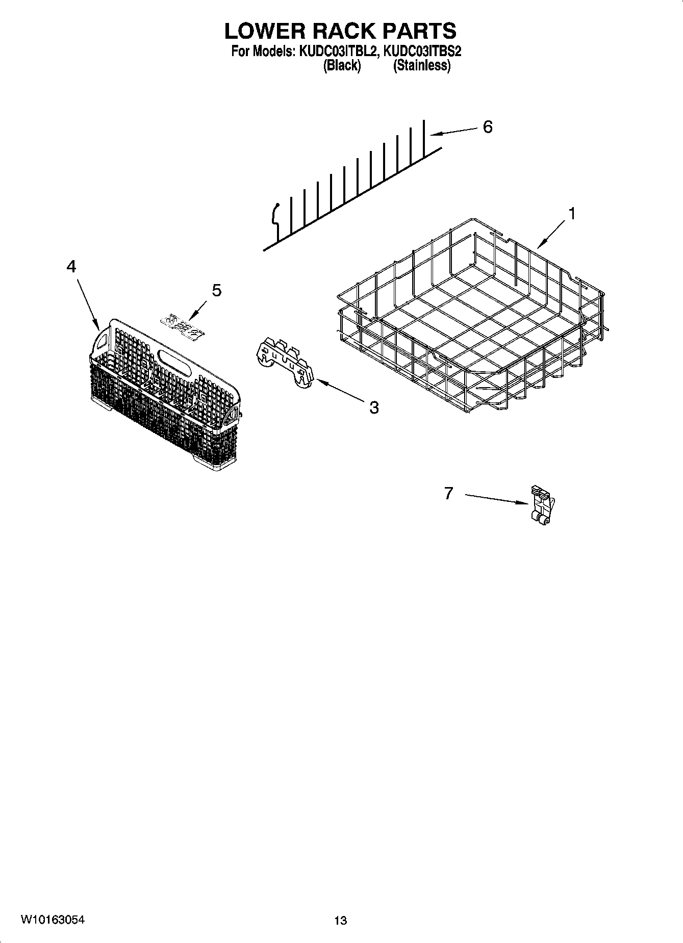 11 - LOWER RACK PARTS, OPTIONAL PARTS (NOT INCLUDED)