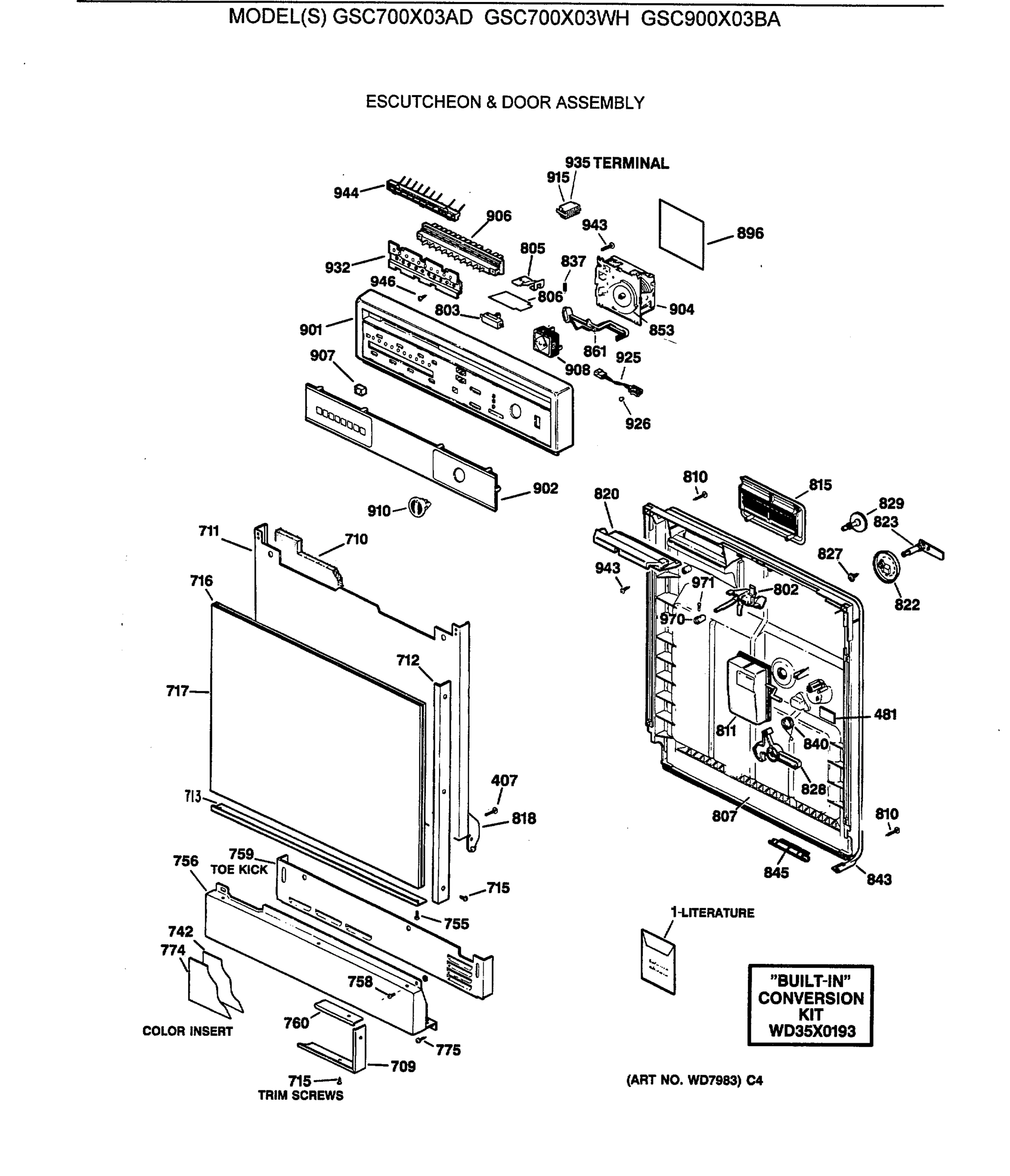 ESCUTCHEON & DOOR ASSEMBLY
