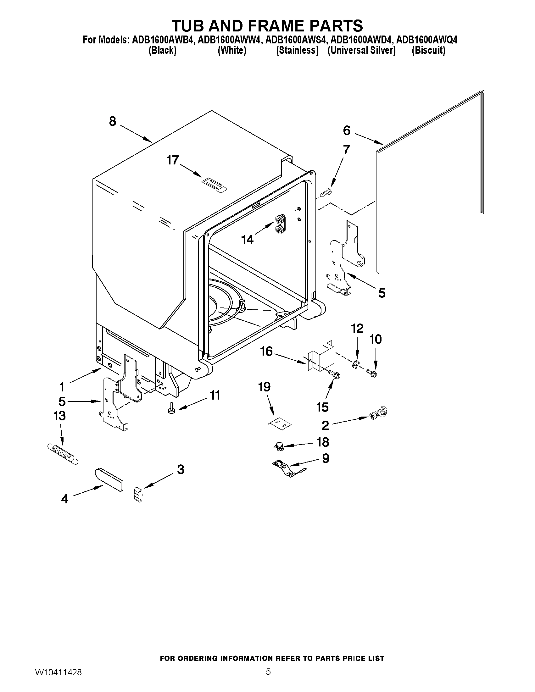 05 - TUB AND FRAME PARTS