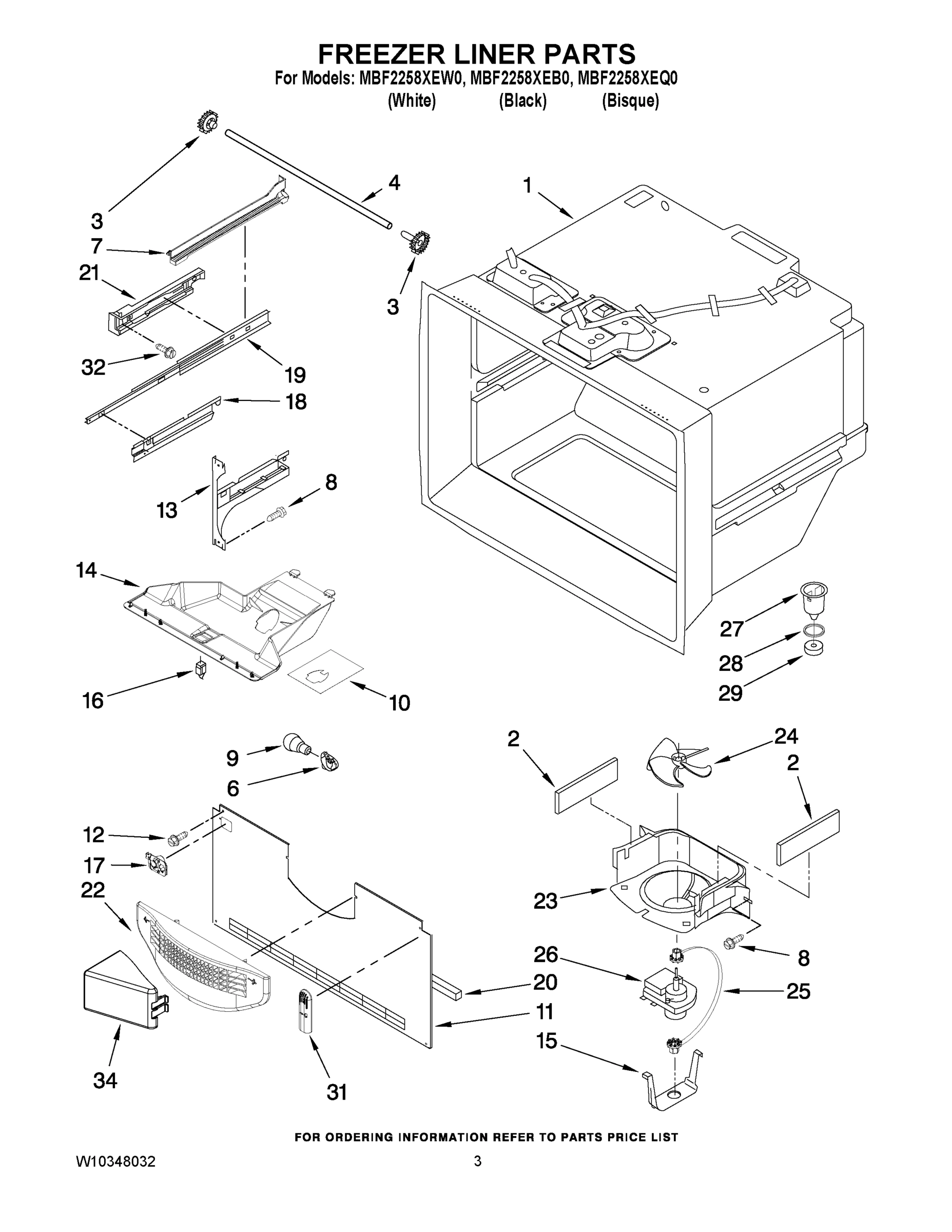 02 - FREEZER LINER PARTS