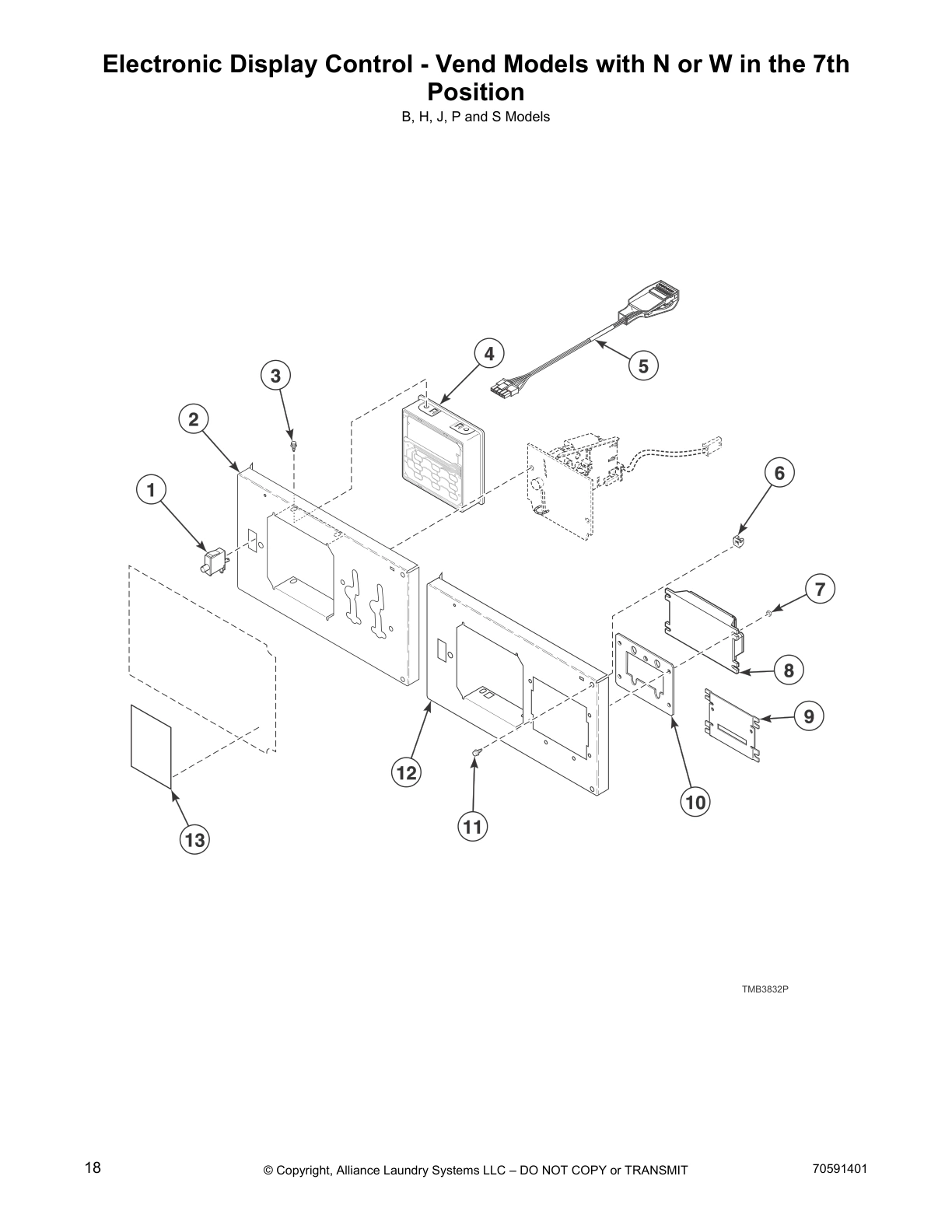 Electronic Display Control - Vend Models with N or W in the 7th
Position