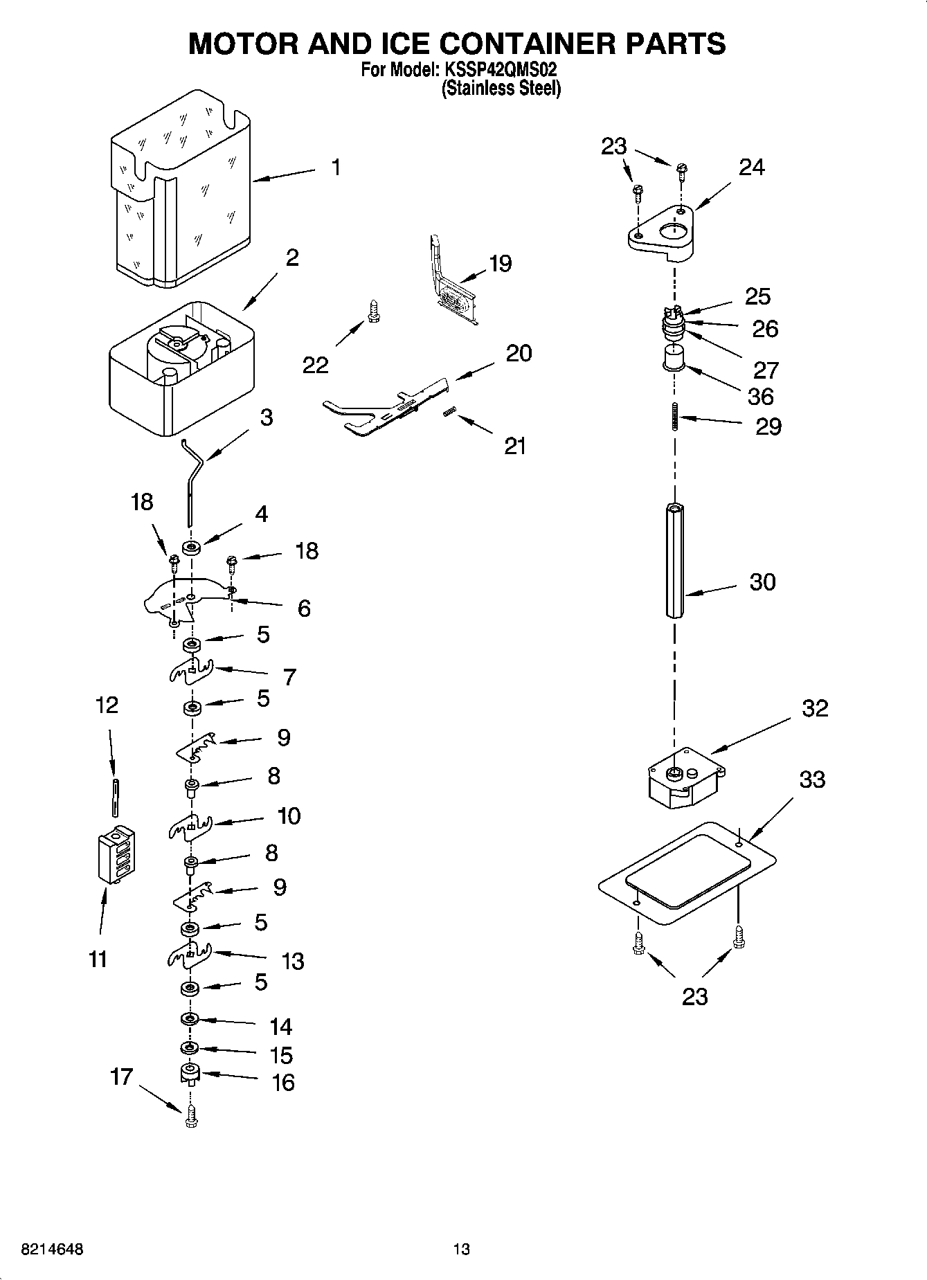 09 - MOTOR AND ICE CONTAINER PARTS