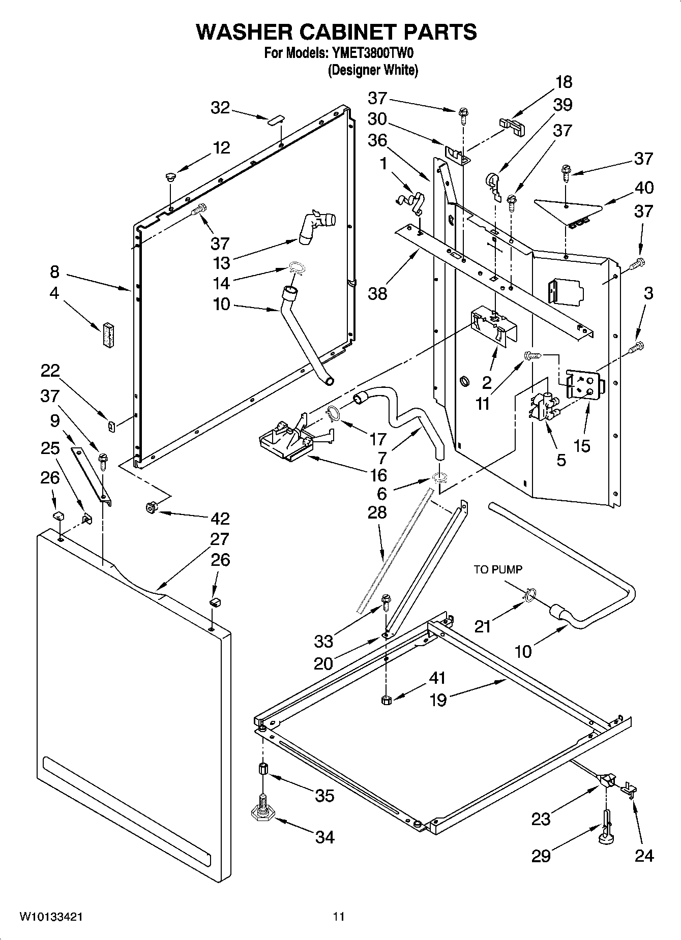 07 - WASHER CABINET PARTS
