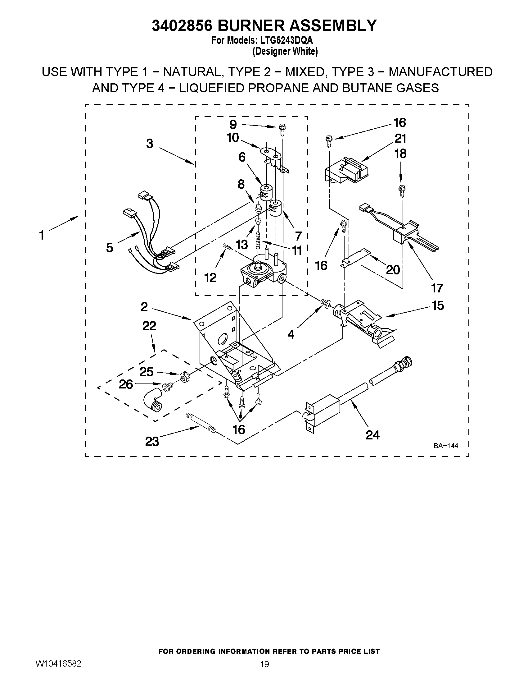 16 - 3402856 BURNER ASSEMBLY