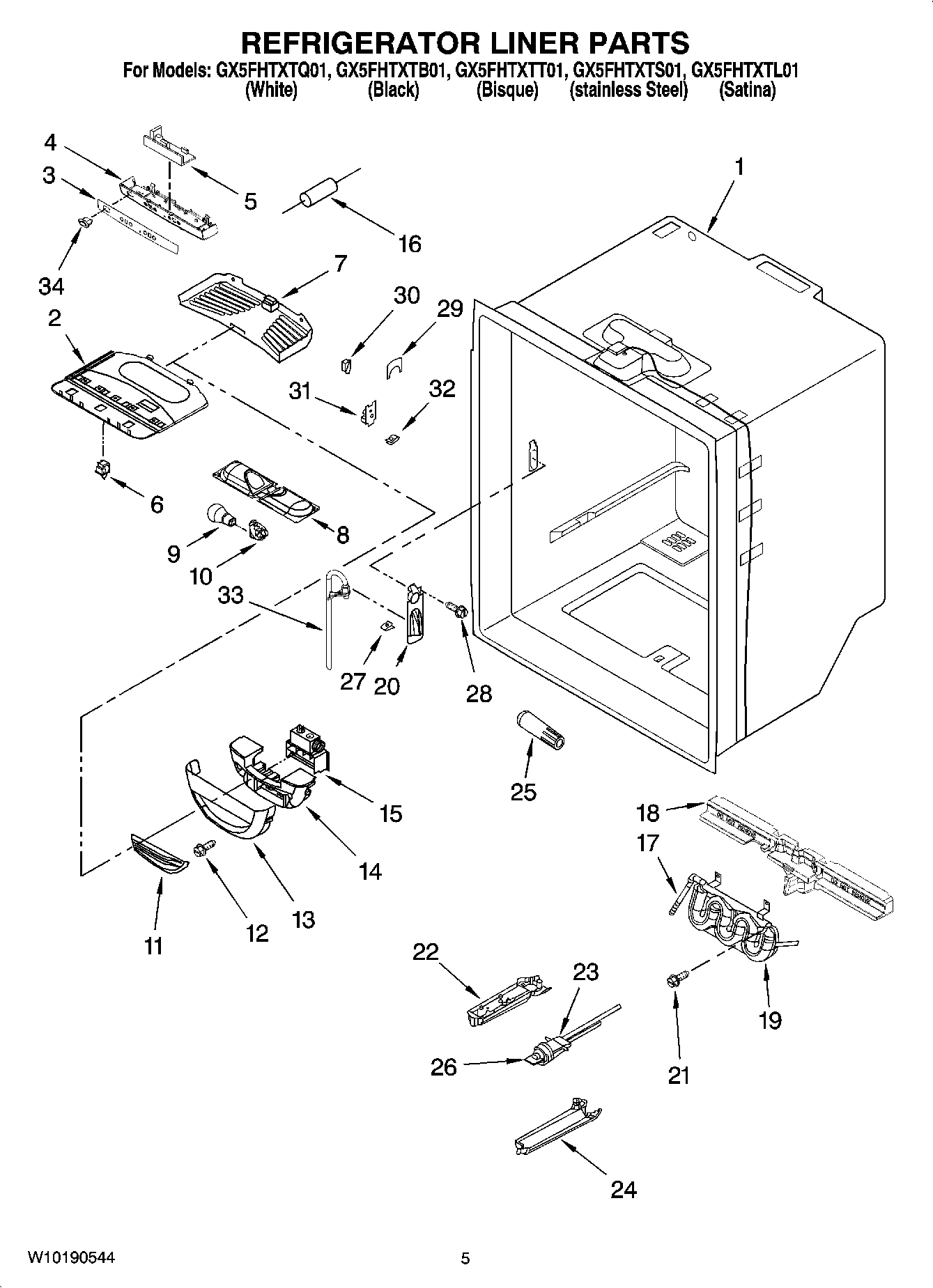 03 - REFRIGERATOR LINER PARTS