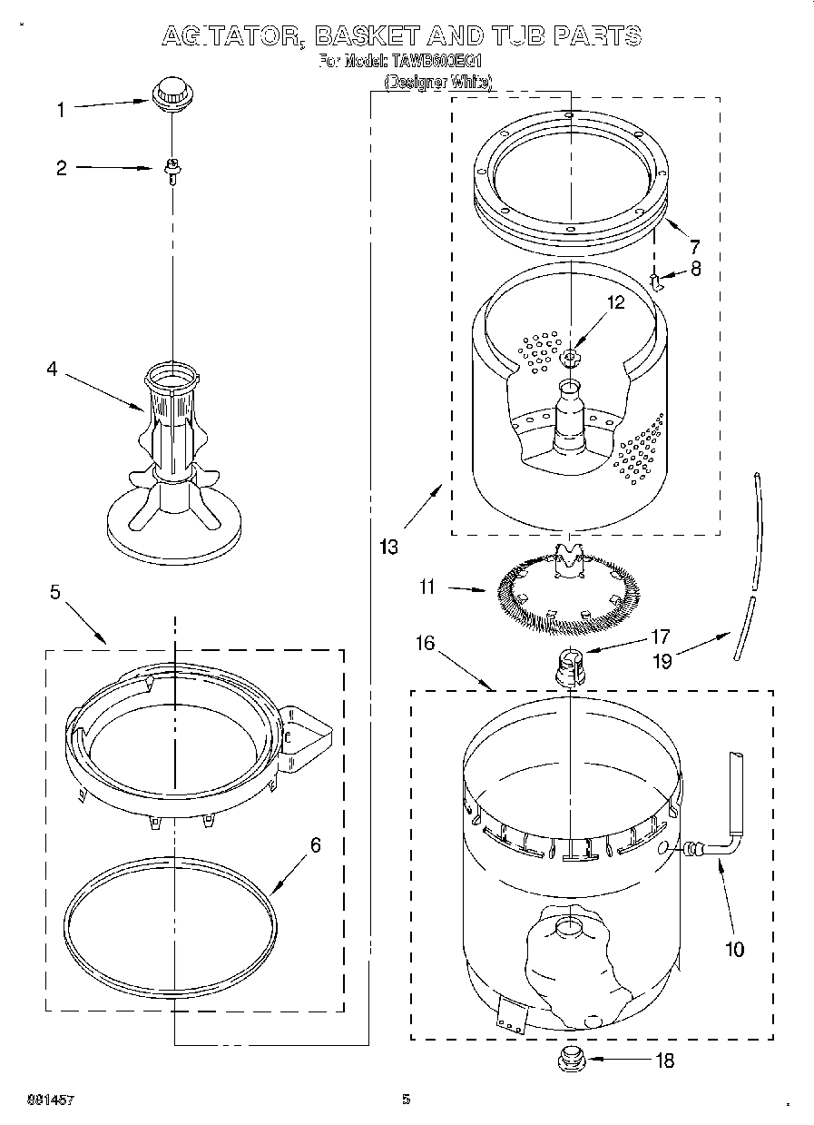 03 - AGITATOR, BASKET AND TUB