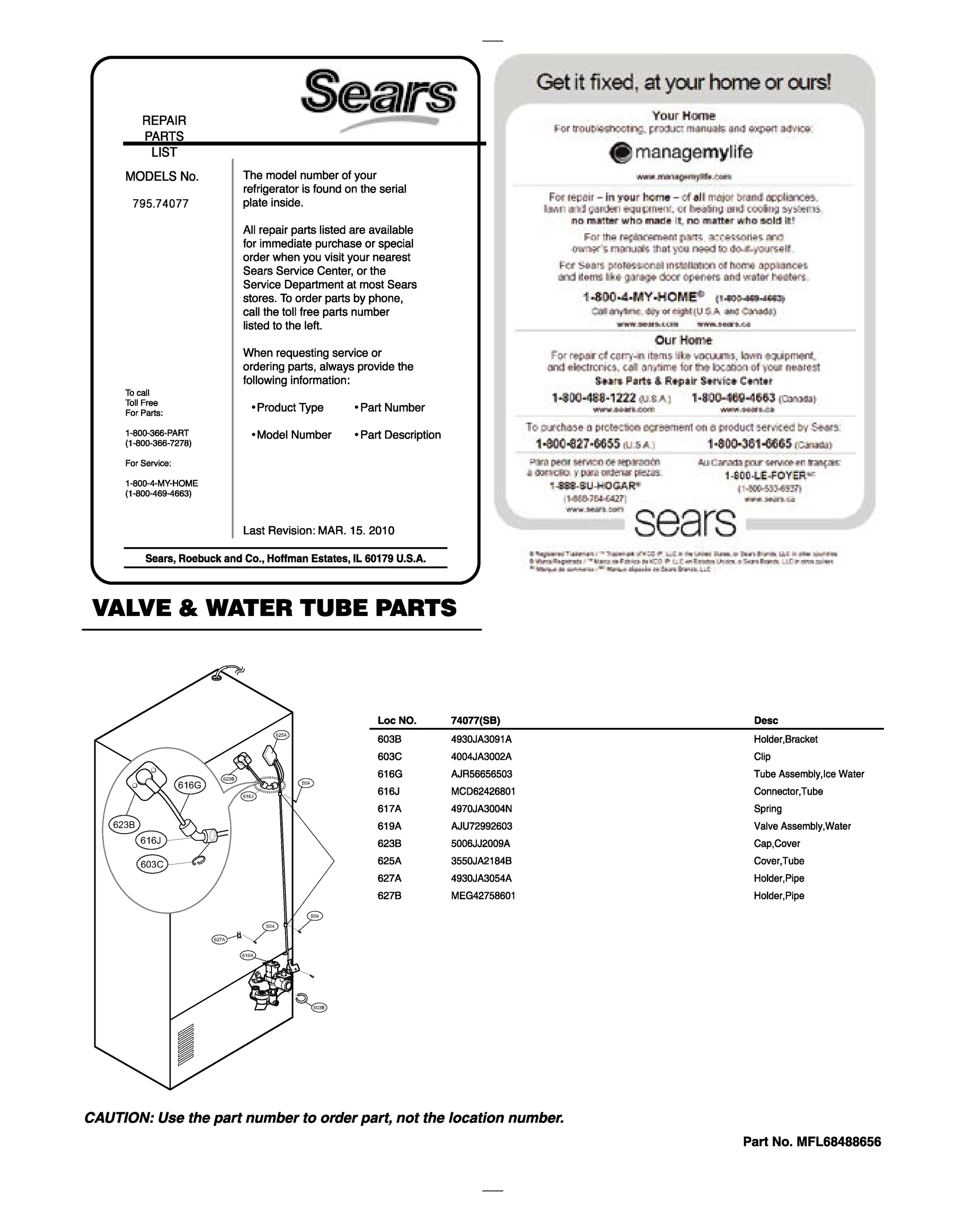 VALVE & WATER TUBE PARTS
