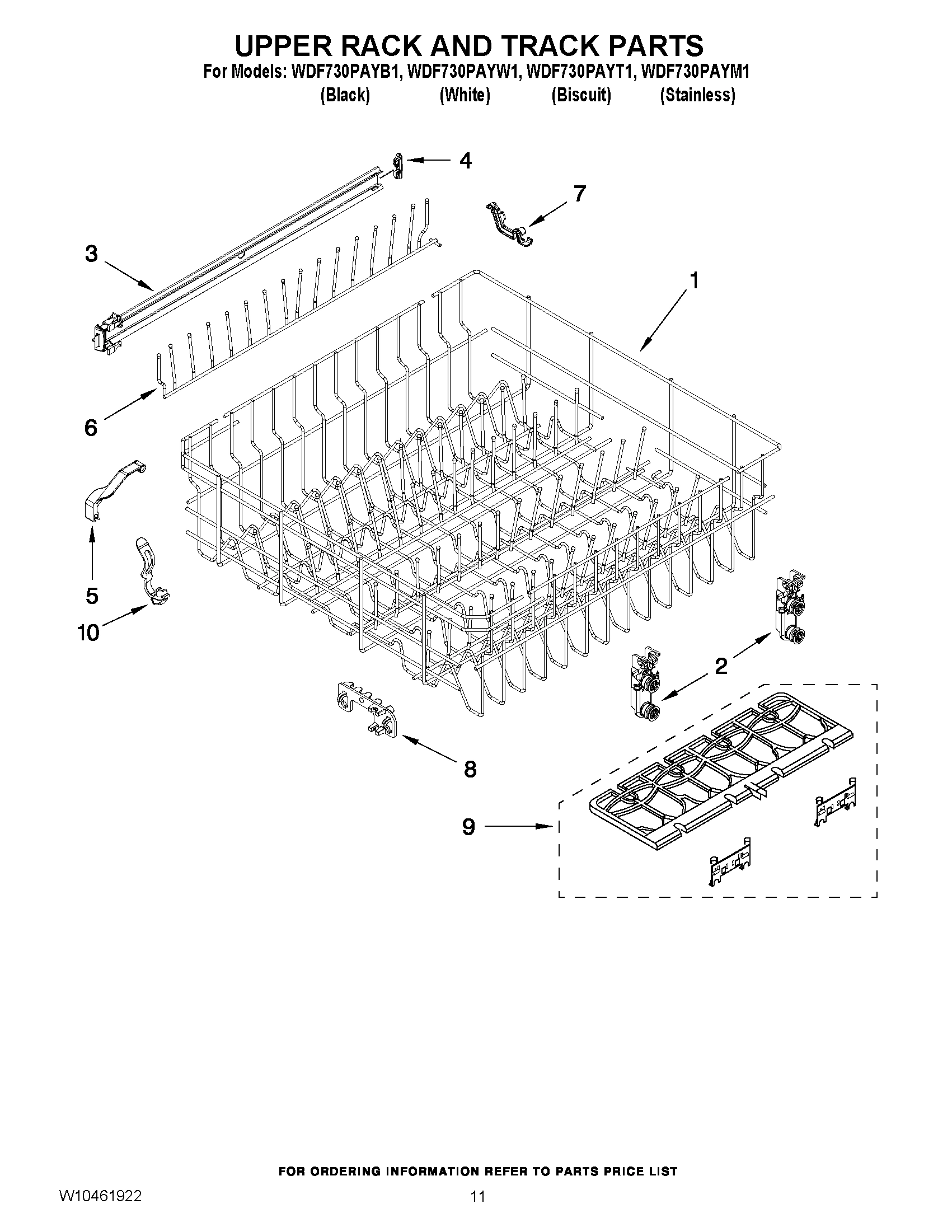 09 - UPPER RACK AND TRACK PARTS