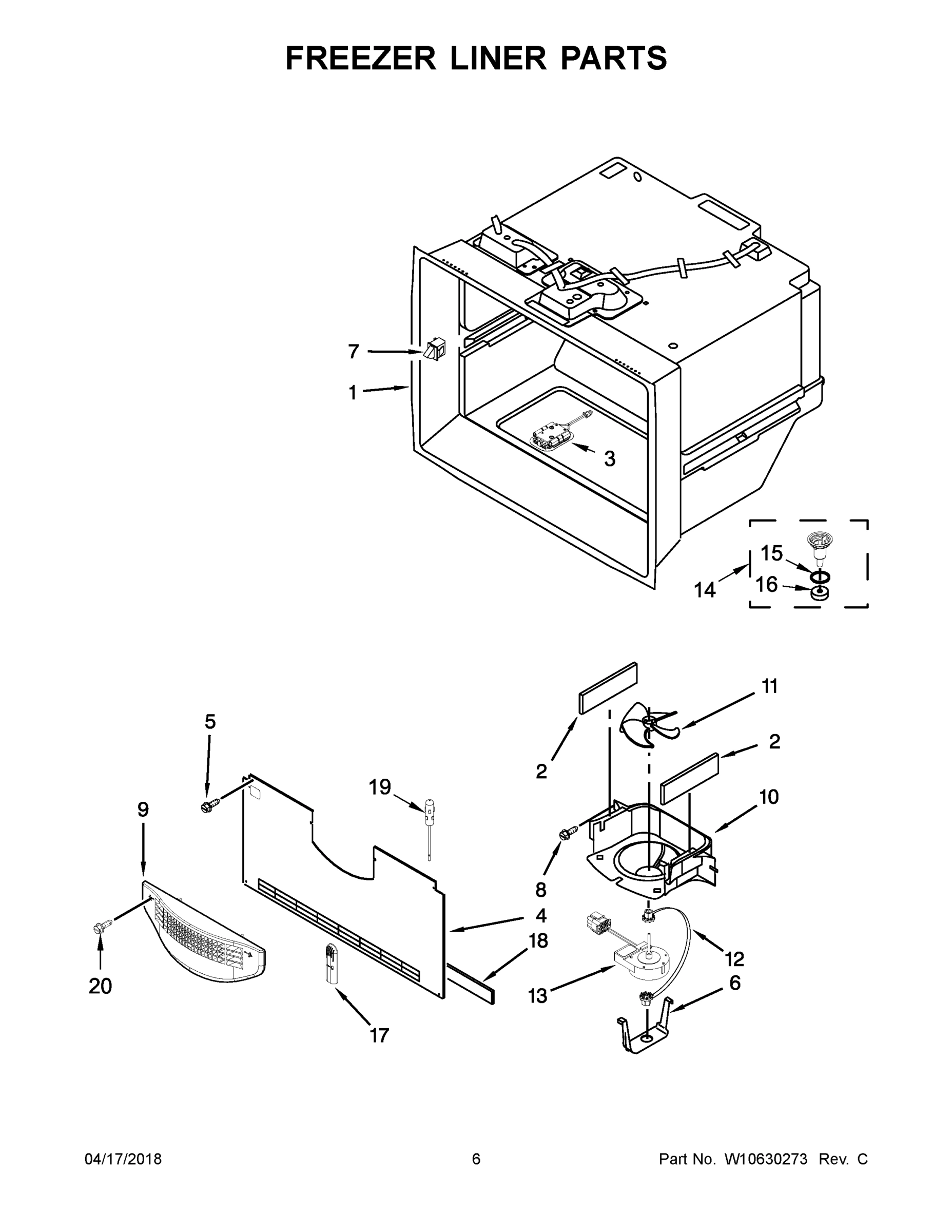 04 - FREEZER LINER PARTS