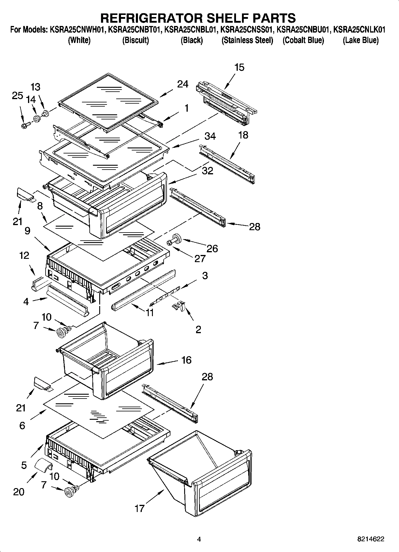 03 - REFRIGERATOR SHELF PARTS