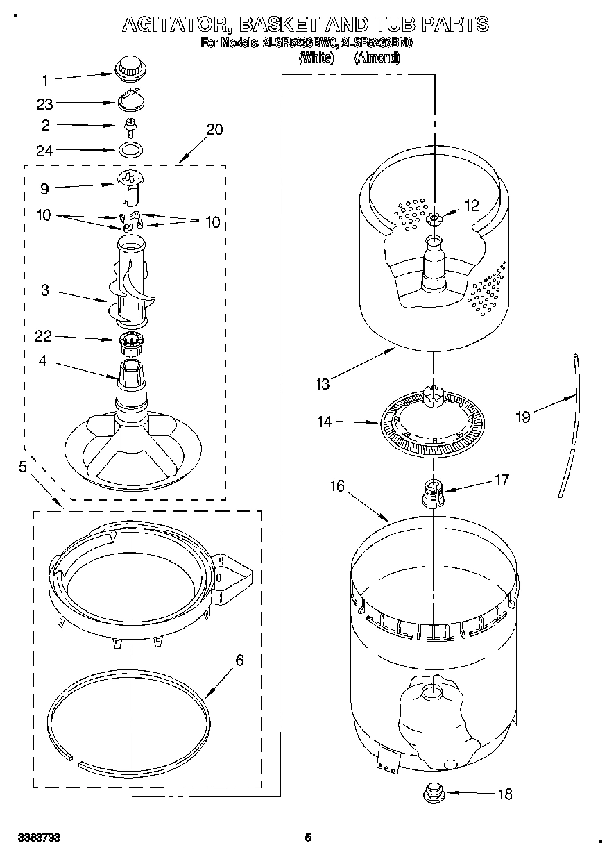 04 - AGITATOR, BASKET AND TUB