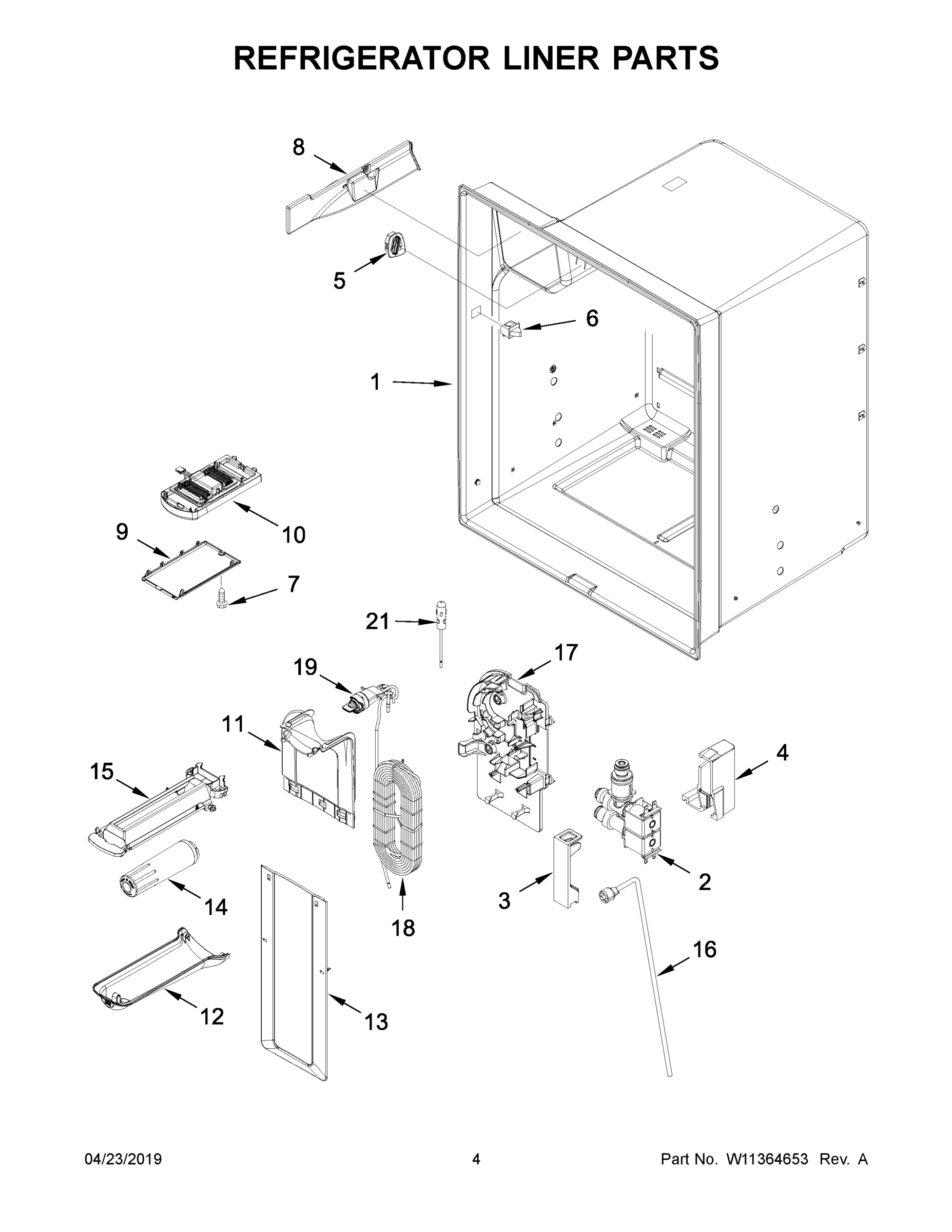 03 - REFRIGERATOR LINER PARTS