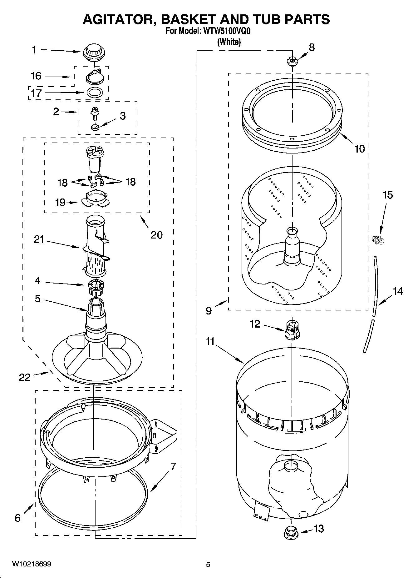 03 - AGITATOR, BASKET AND TUB PARTS