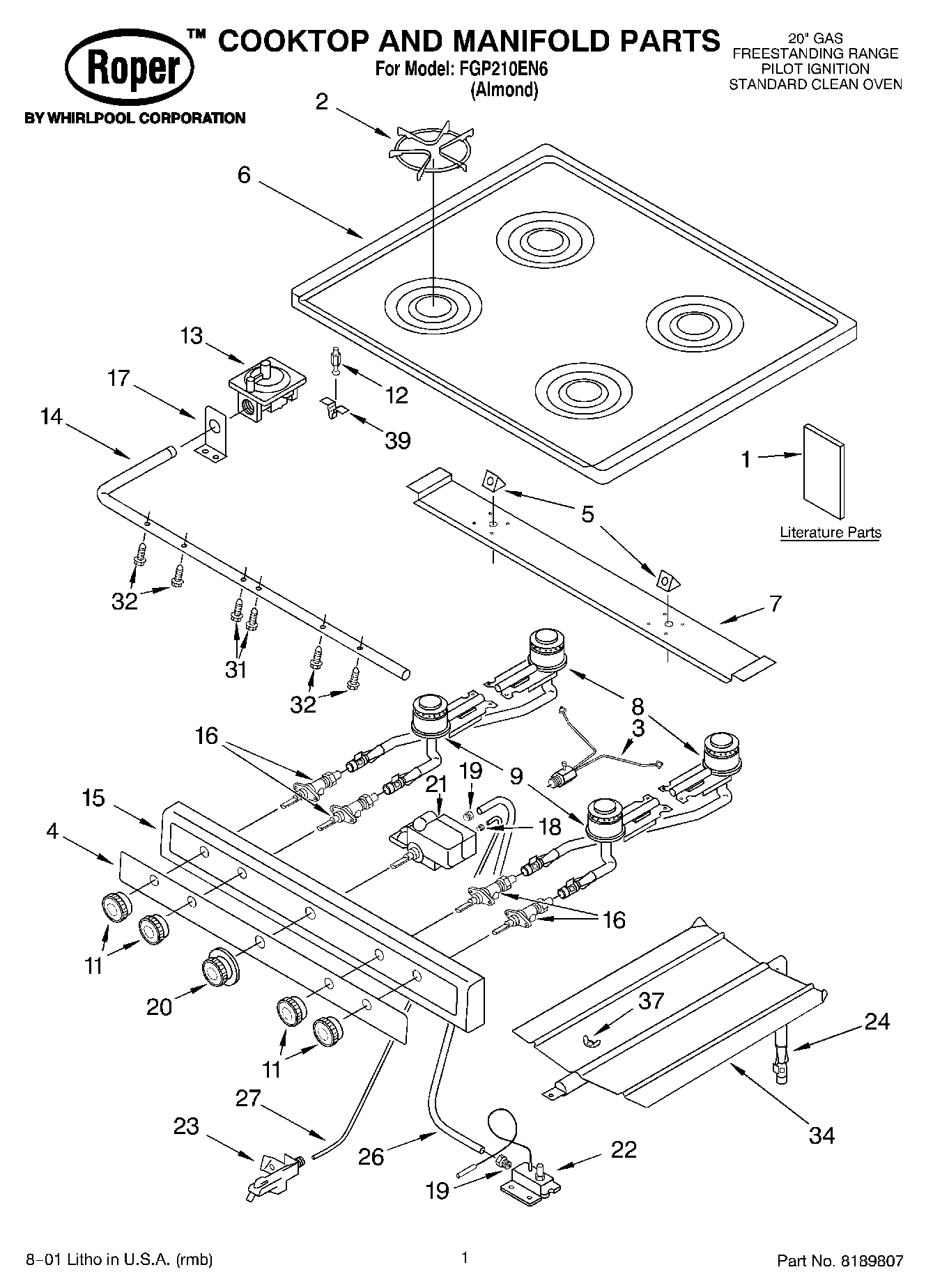 01 - COOKTOP AND MANIFOLD, LITERATURE