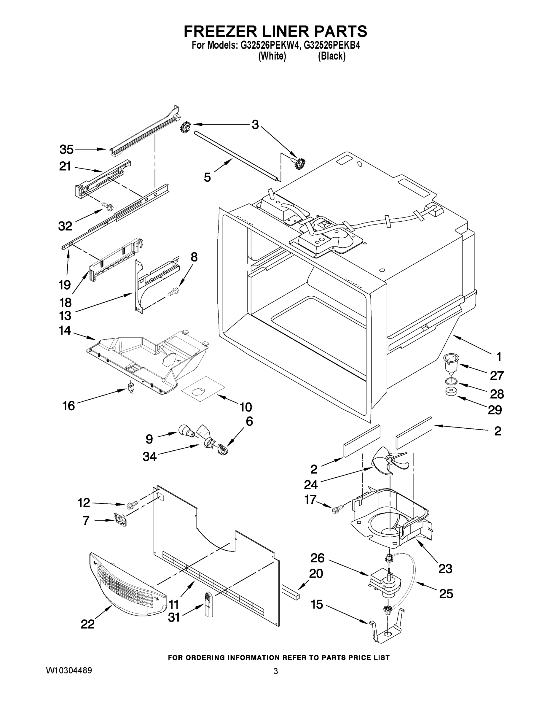 02 - FREEZER LINER PARTS
