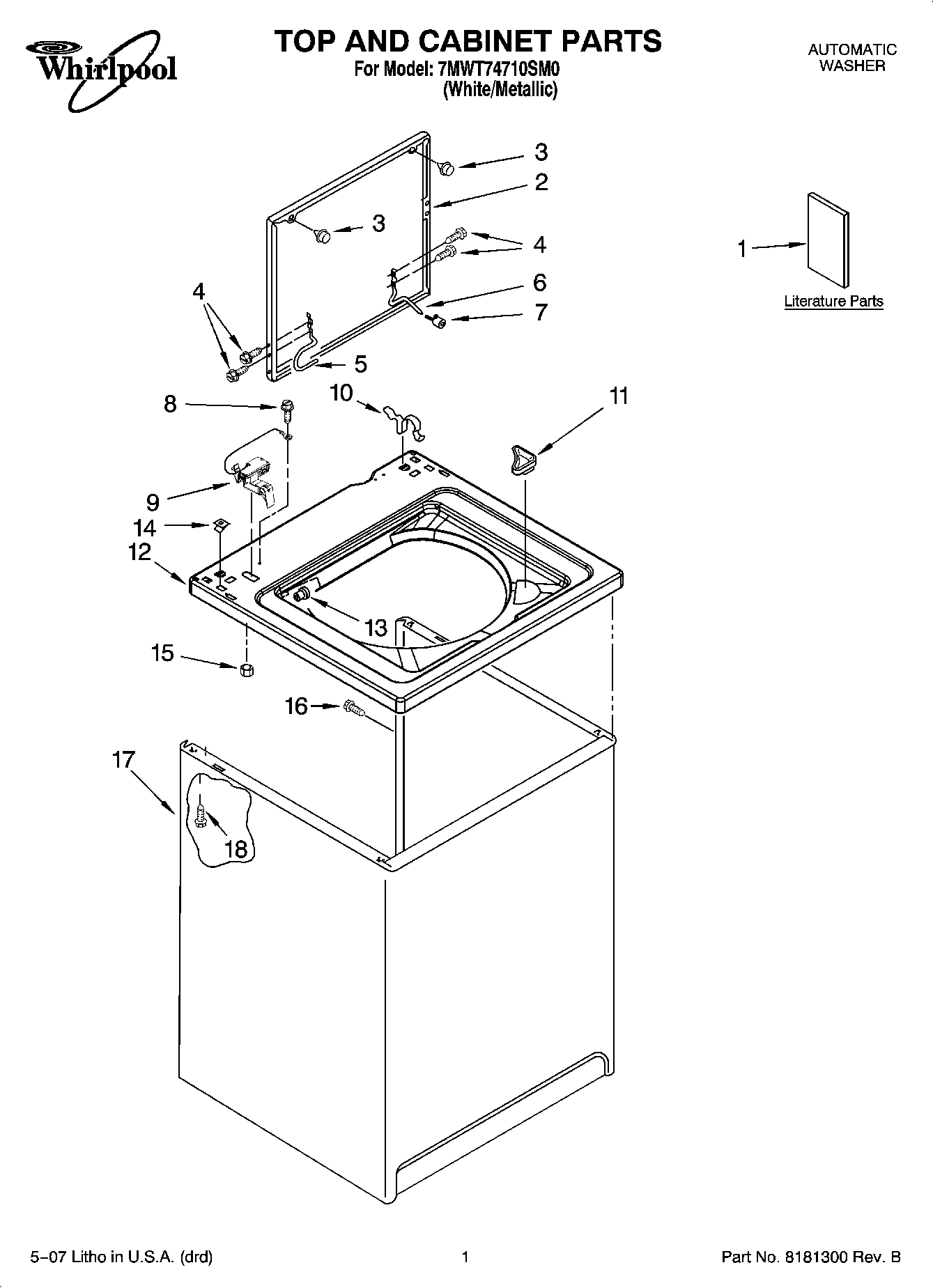 01 - TOP AND CABINET PARTS