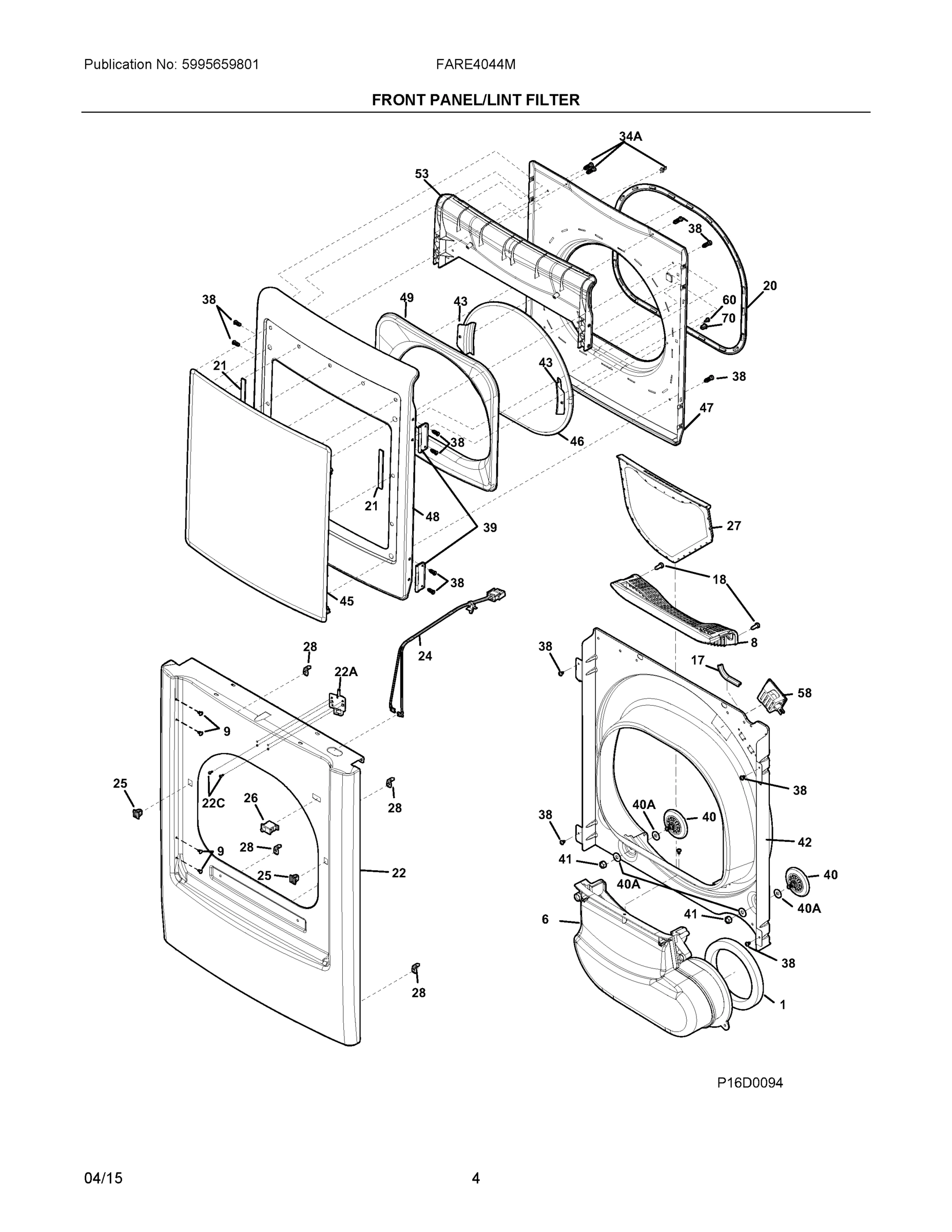 03 - FRONT PANEL/LINT FILTER