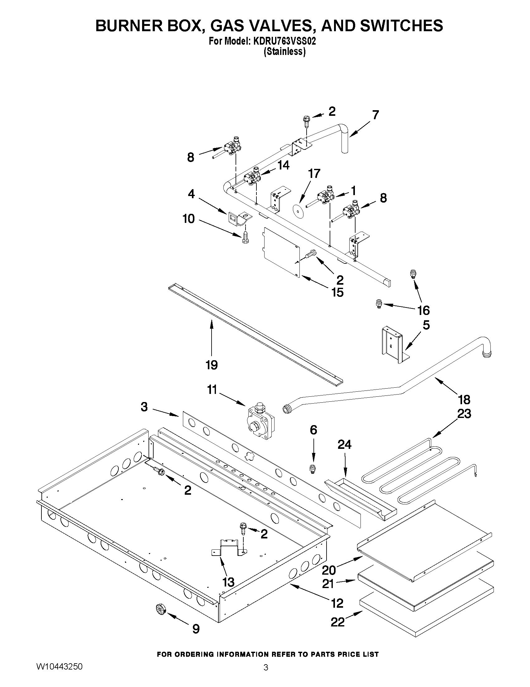 02 - BURNER BOX, GAS VALVES, AND SWITCHES