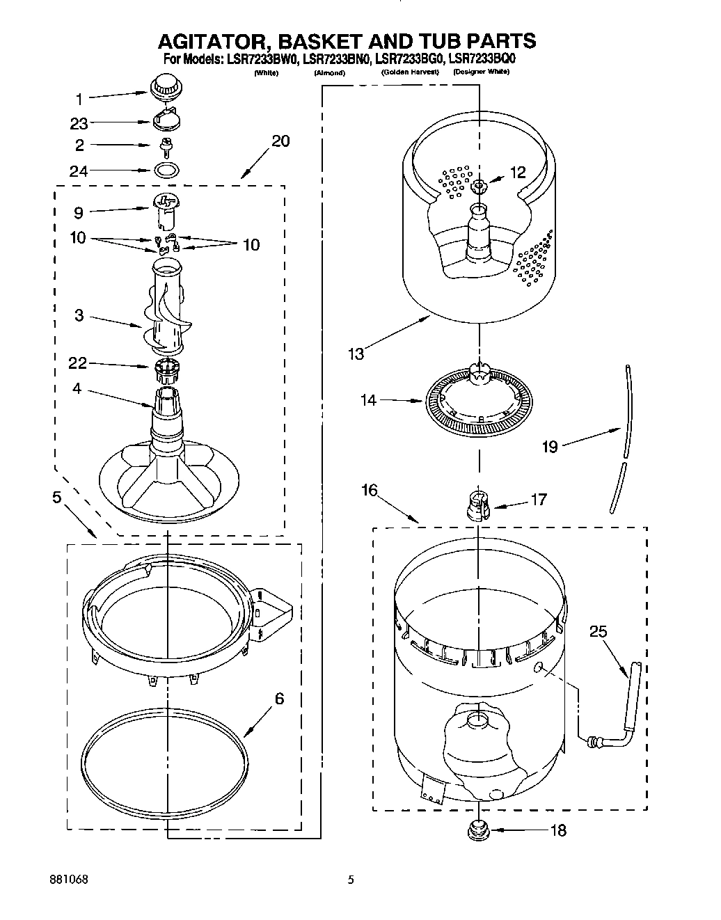 04 - AGITATOR, BASKET AND TUB