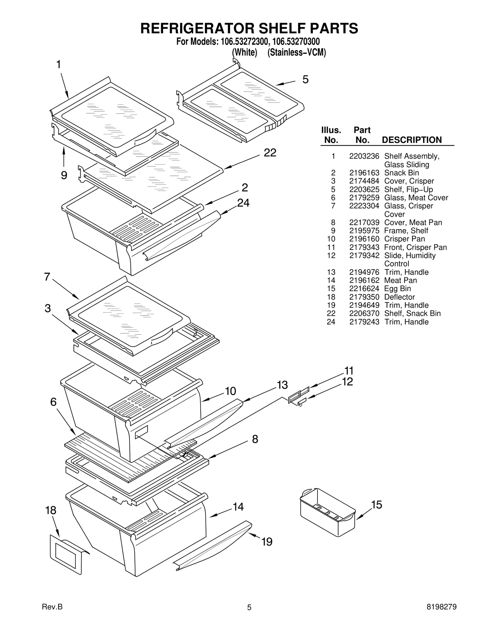 REFRIGERATOR SHELF PARTS