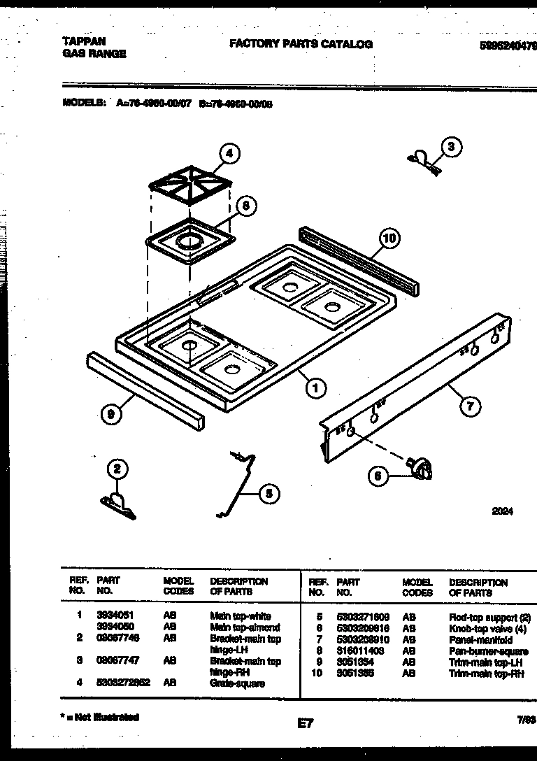 03 - COOKTOP PARTS