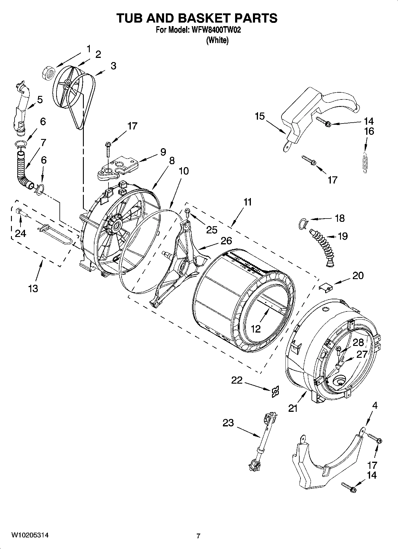 06 - TUB AND BASKET PARTS, OPTIONAL PARTS (NOT INCLUDED)