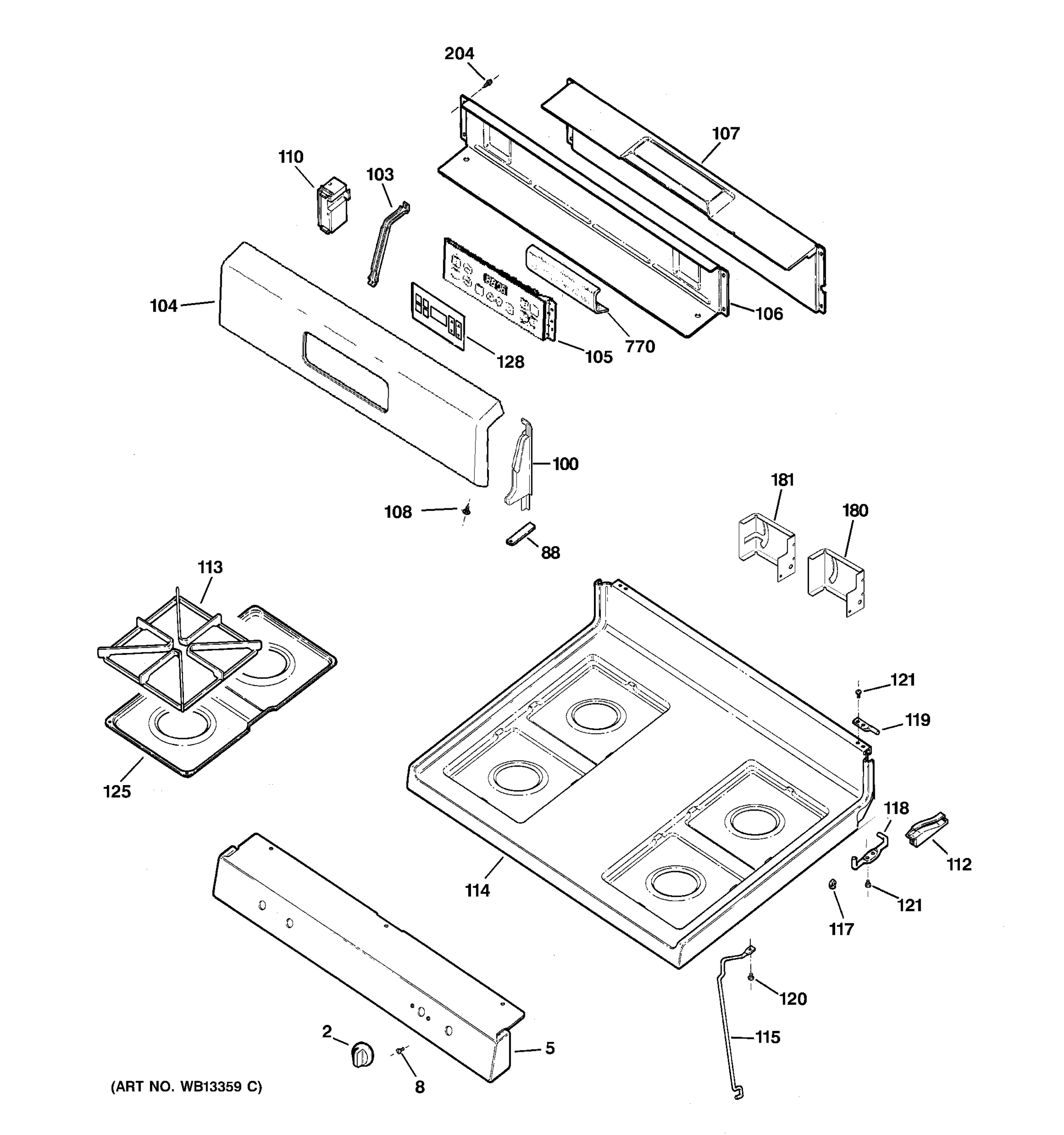 CONTROL PANEL & COOKTOP