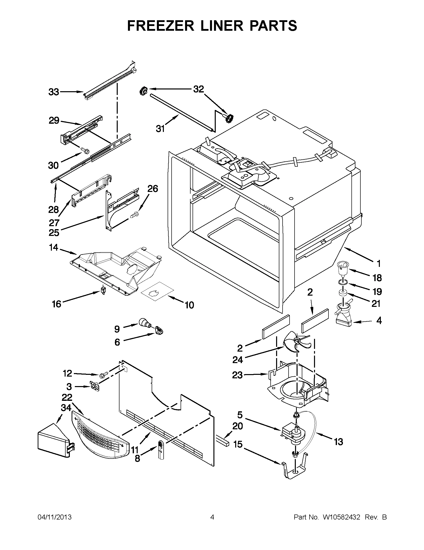 02 - FREEZER LINER PARTS