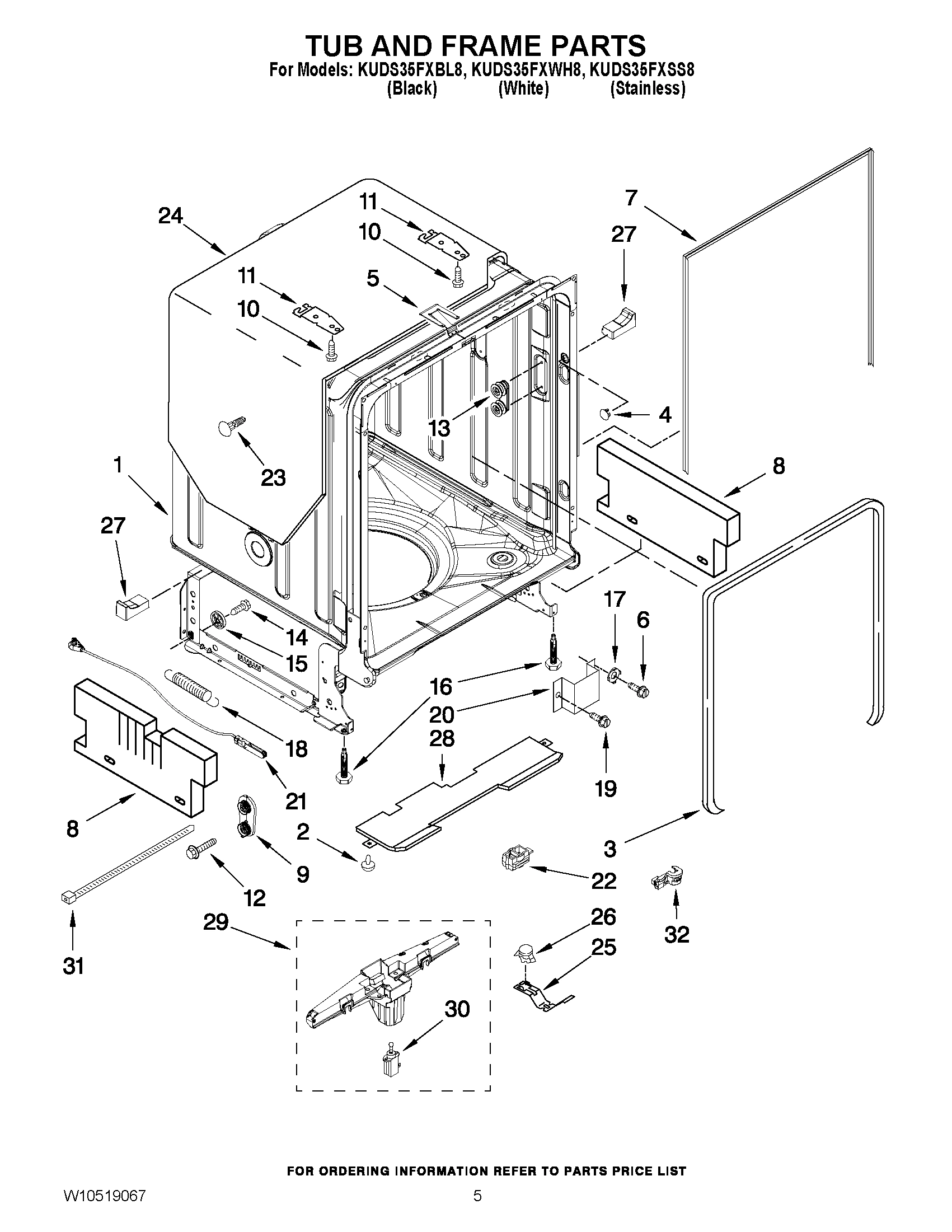 05 - TUB AND FRAME PARTS