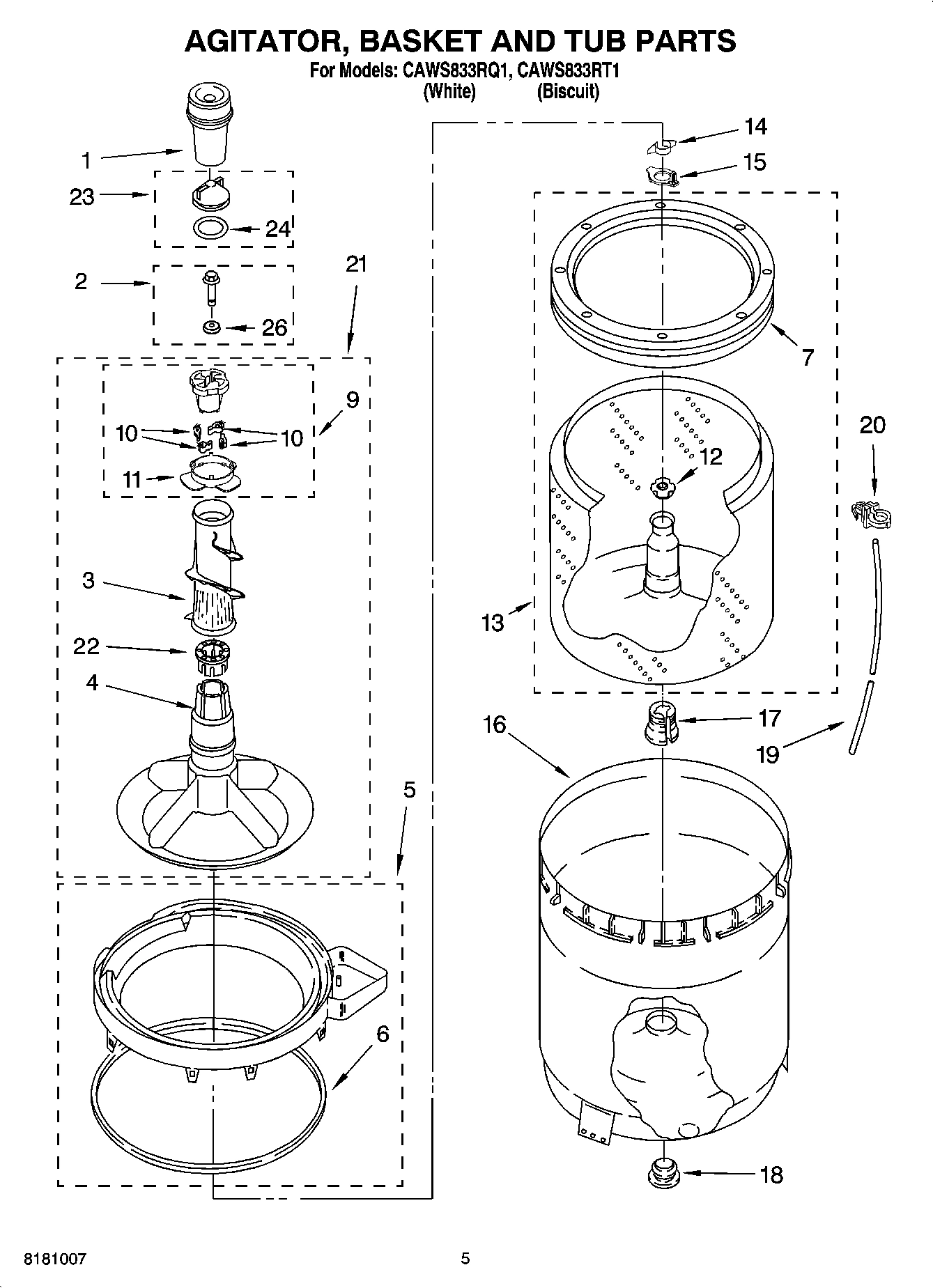 03 - AGITATOR, BASKET AND TUB PARTS