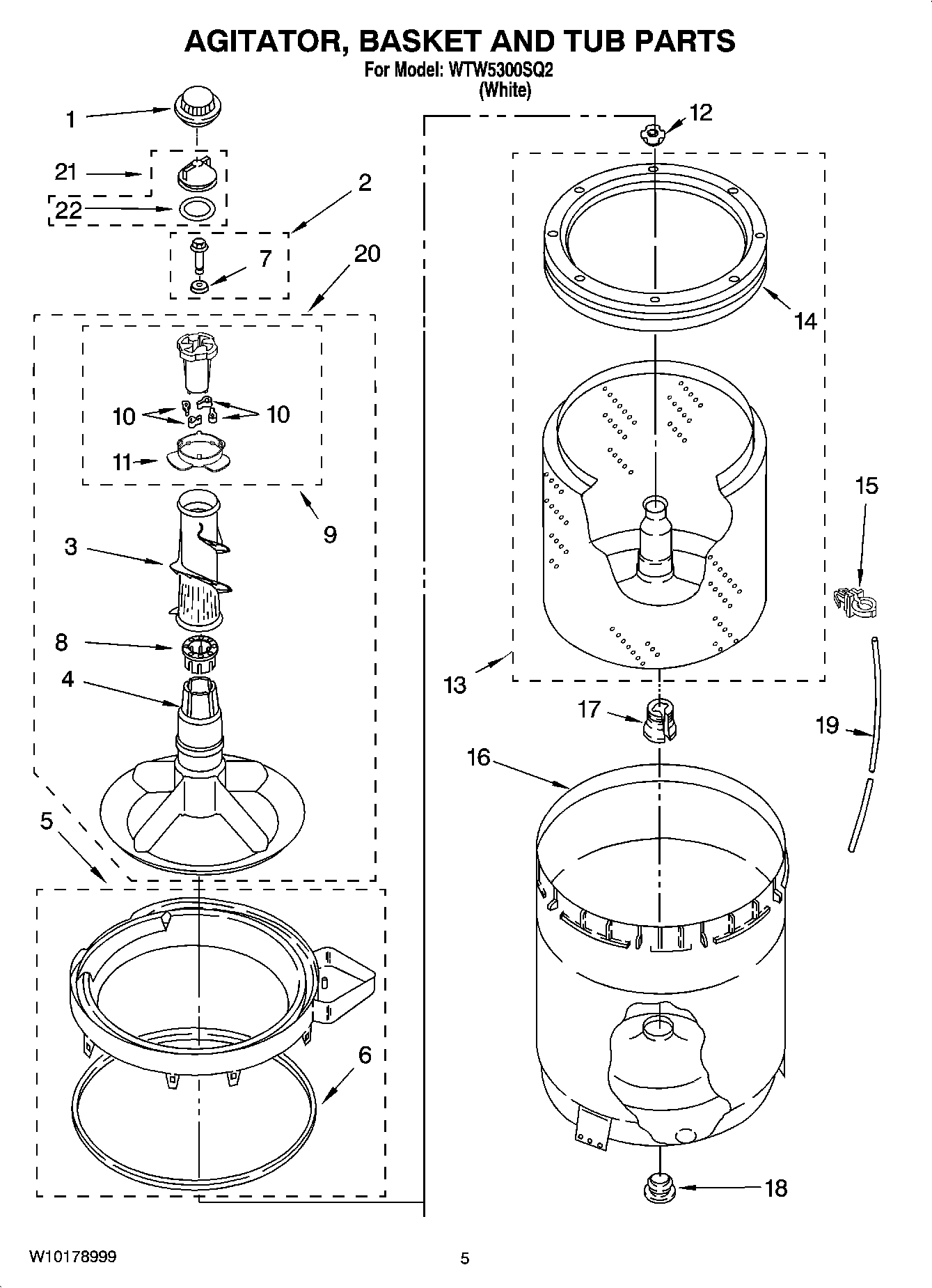 03 - AGITATOR, BASKET AND TUB PARTS