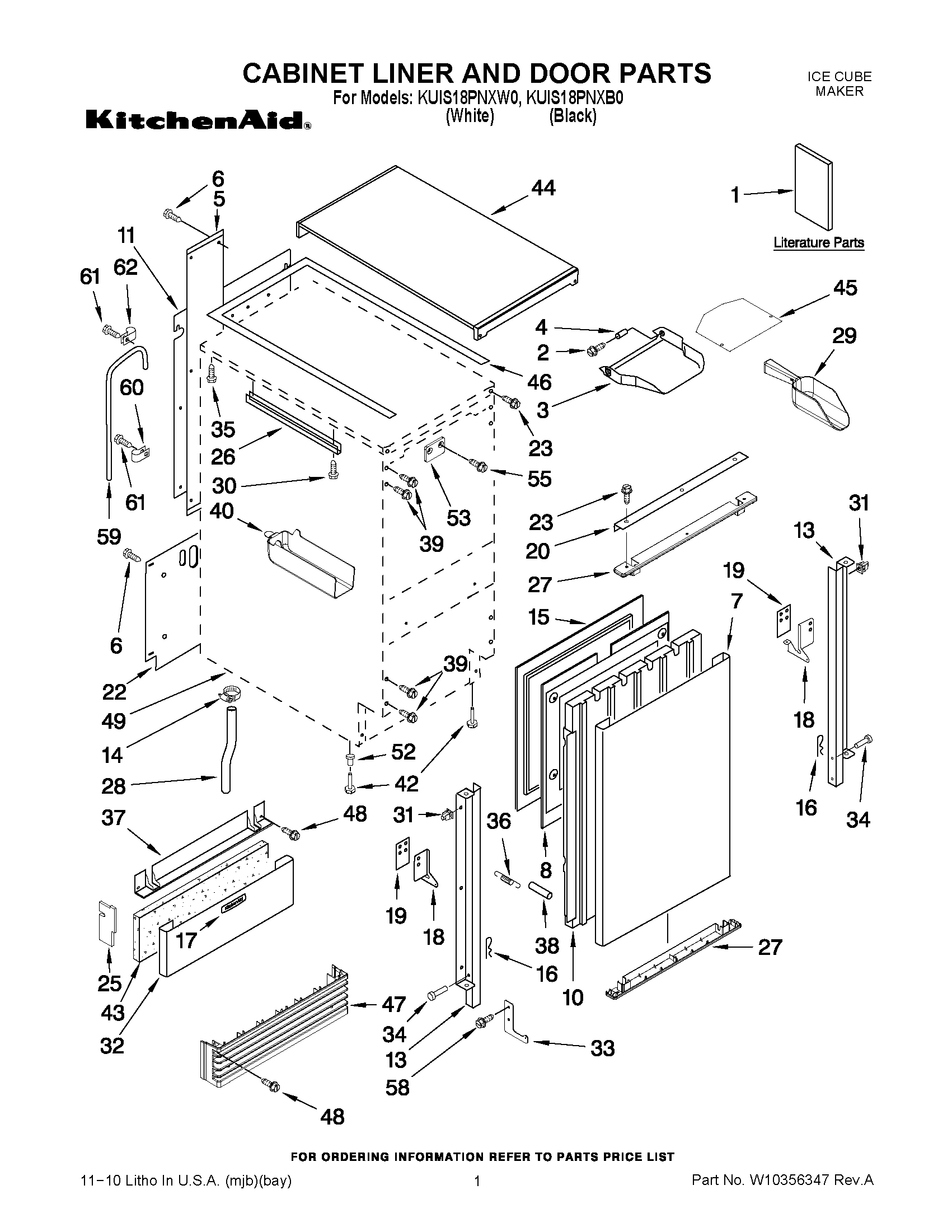 01 - CABINET LINER AND DOOR PARTS