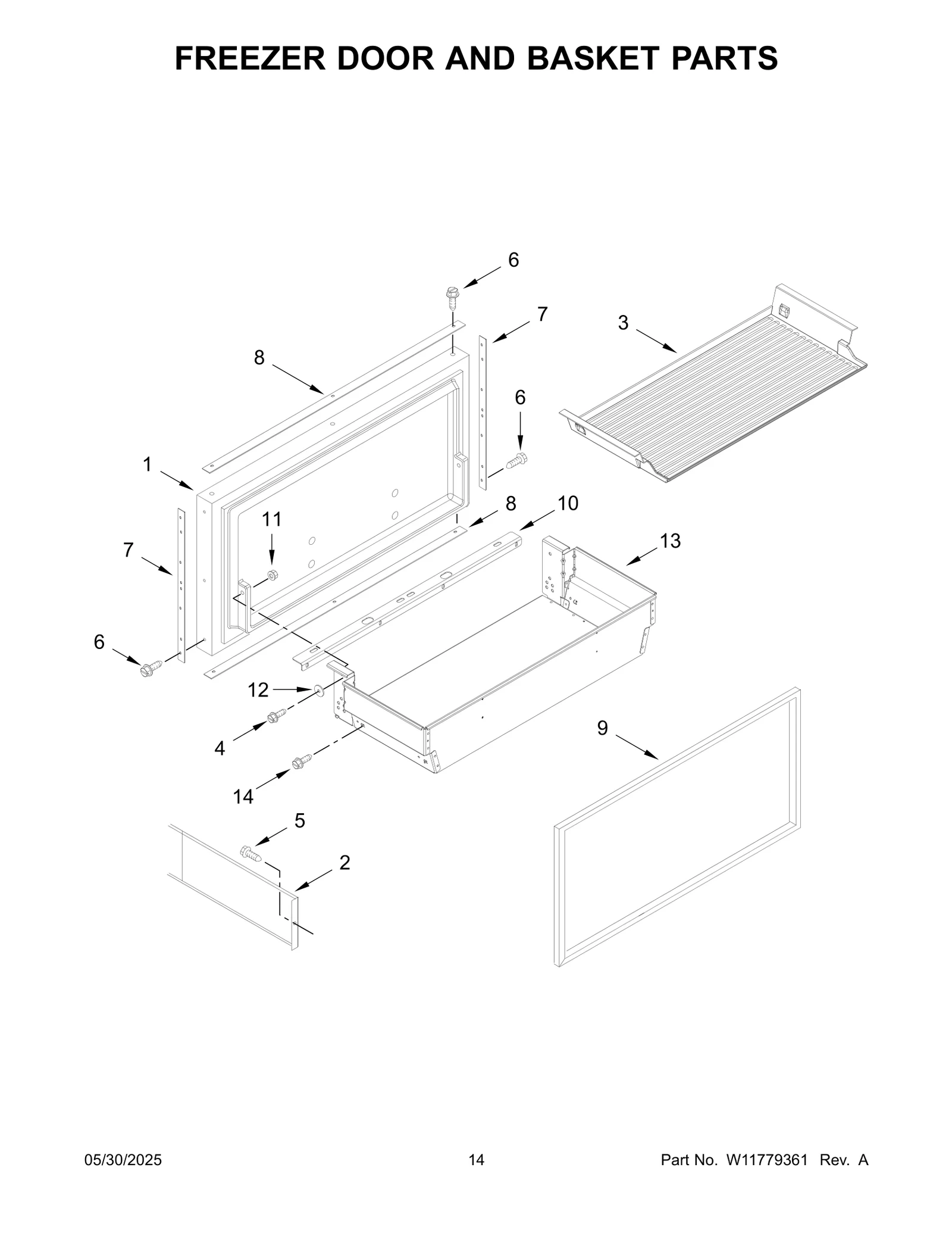 FREEZER DOOR AND BASKET PARTS