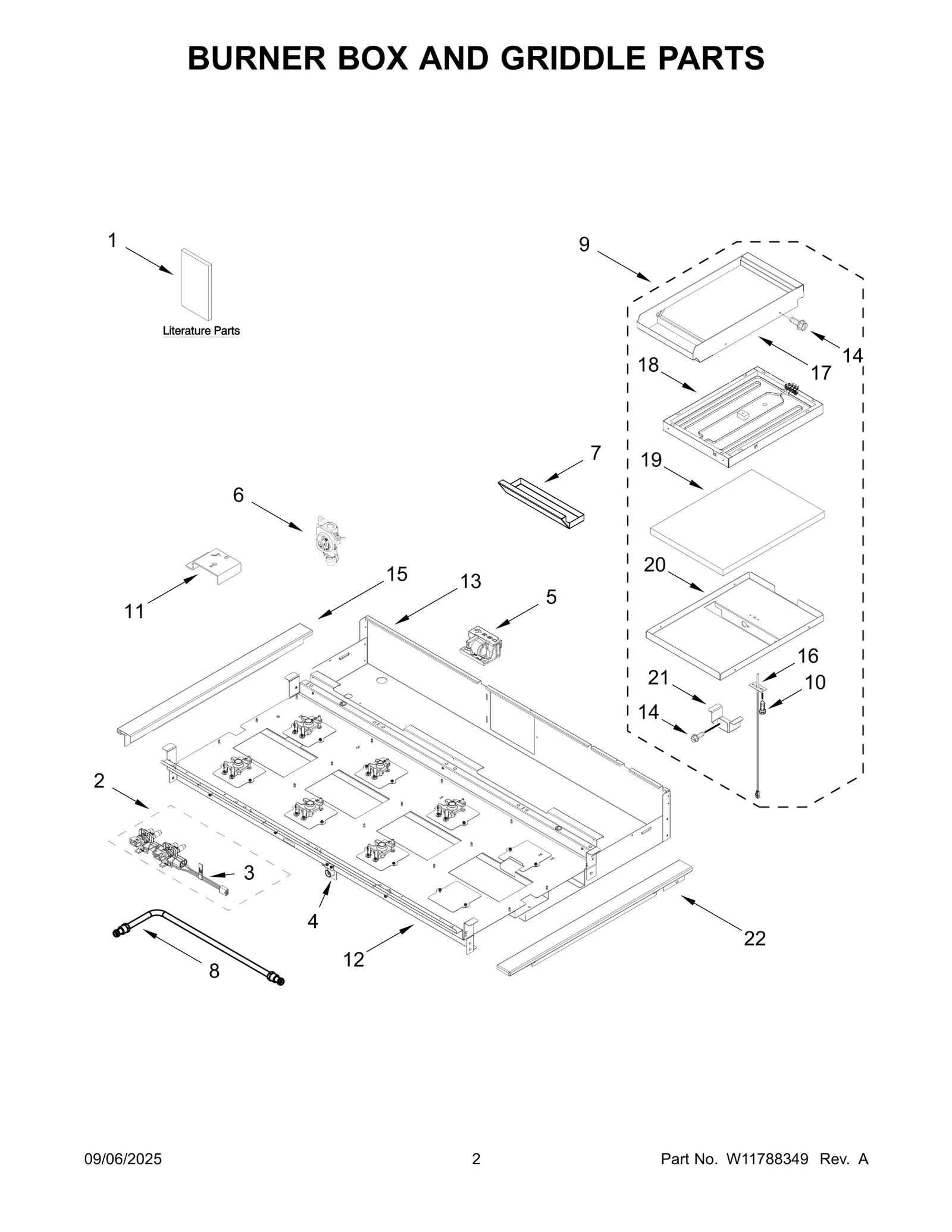BURNER BOX AND GRIDDLE PARTS