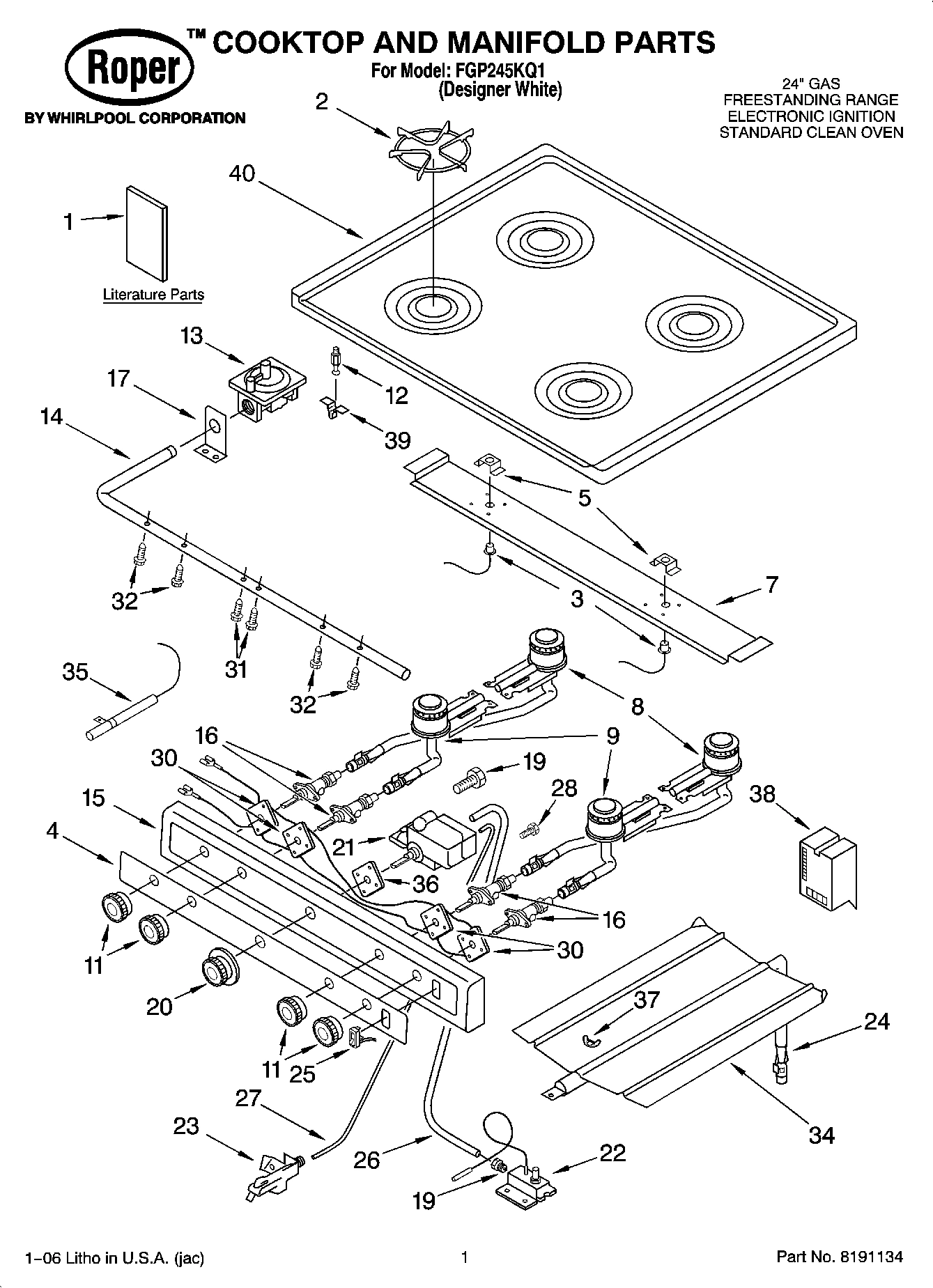 01 - COOKTOP AND MANIFOLD PARTS