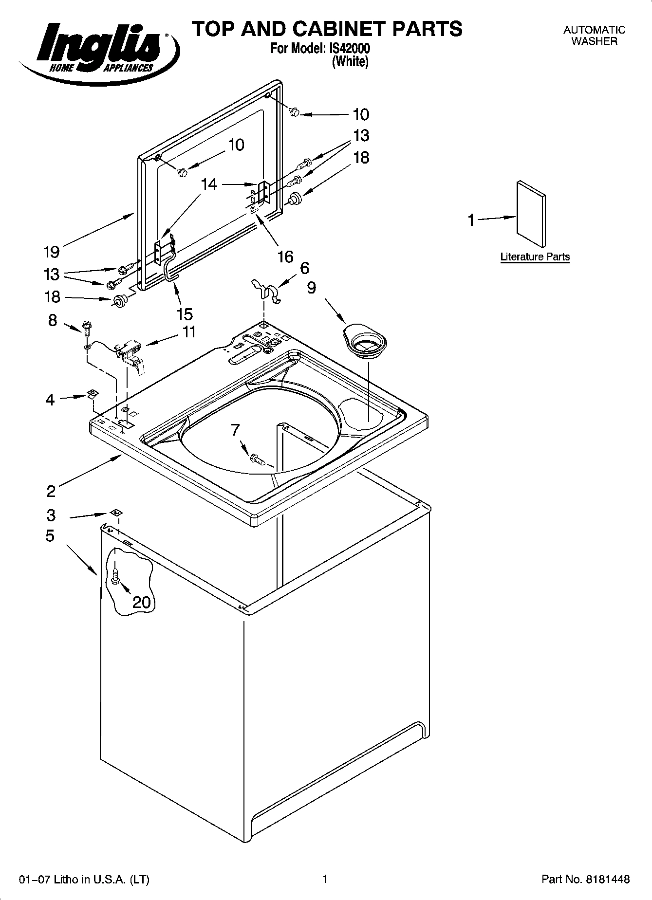 01 - TOP AND CABINET PARTS