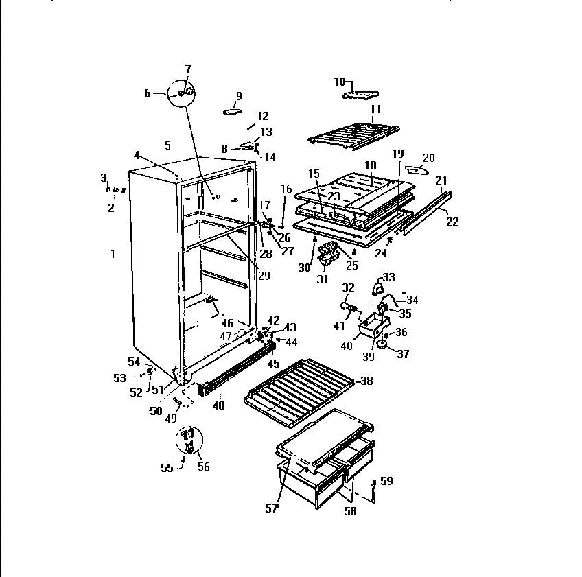 03 - CABINET, SHELVES, DIVIDER, FAN ASSE